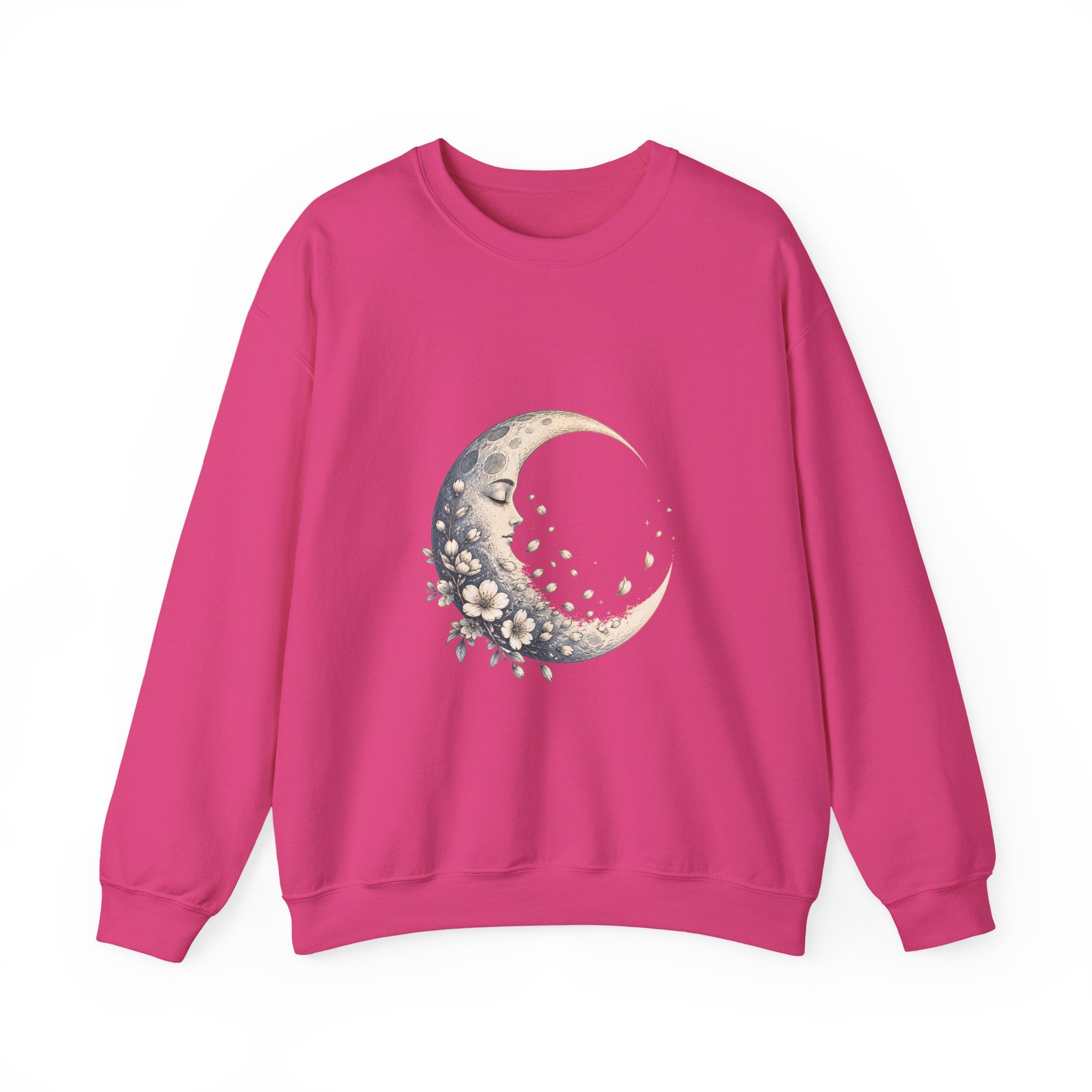Matching Couple Sweatshirt - Waxing & Waning Moon Matching Couple Premium Fleece Sweatshirt Hand-Drawn Art His Hers Anniversary Gift - Design B
