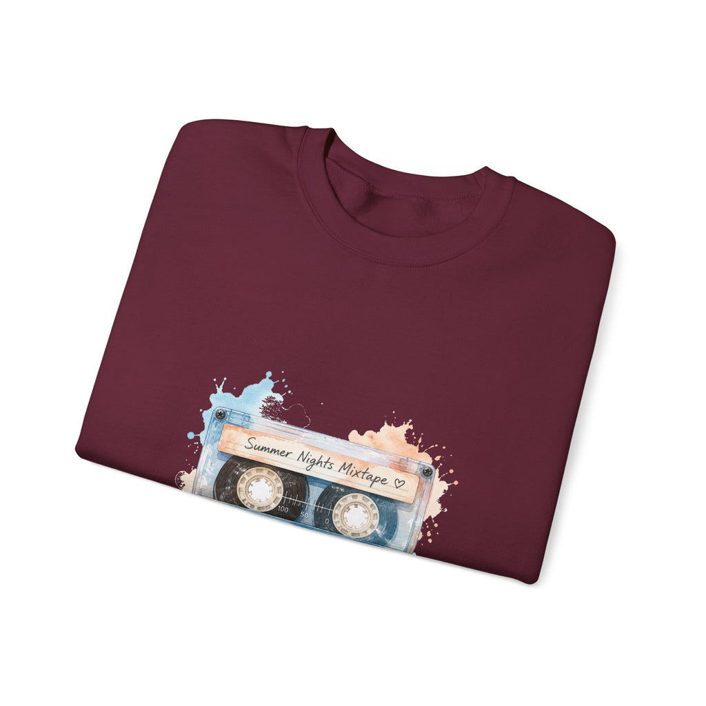 Matching Couple Sweatshirt - Vinyl & Cassette Matching Couple Comfort Colors Crew Watercolor Art His Hers Birthday Gift - Design B