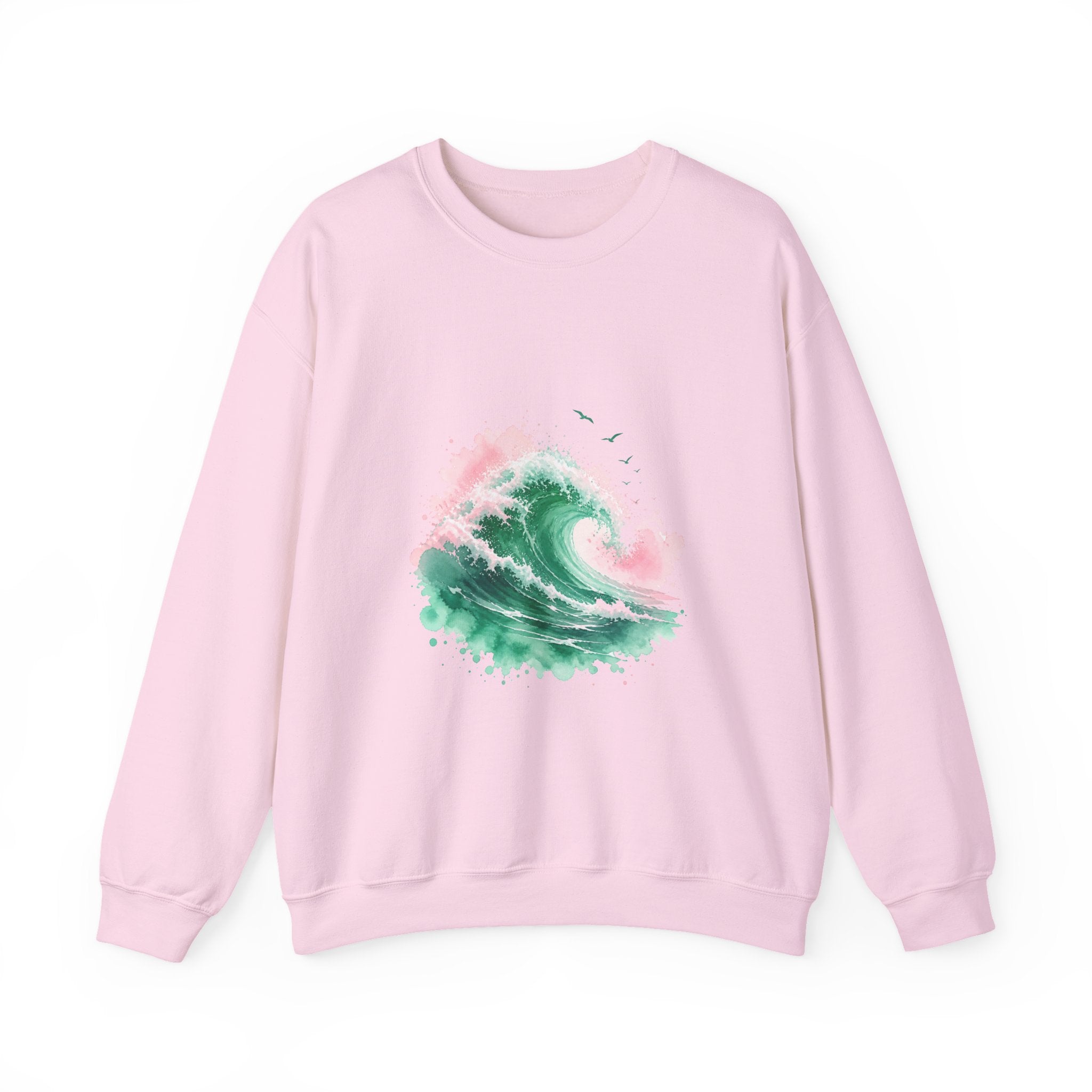 Matching Couple Sweatshirt - Mountain & Ocean Matching Couple Comfort Colors Crew Watercolor Art His Hers Birthday Gift - Design B