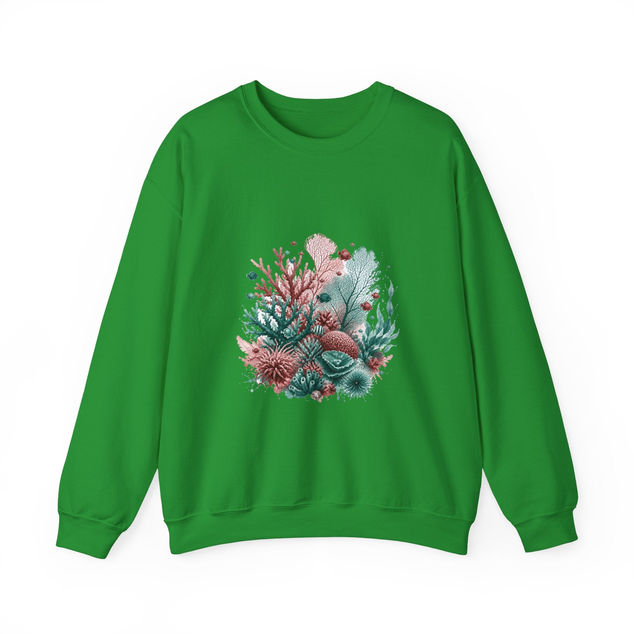 Matching Couple Sweatshirt - Coral Reef & Deep Sea Matching Couple Premium Fleece Sweatshirt Watercolor Art His Hers Birthday Gift - Design A