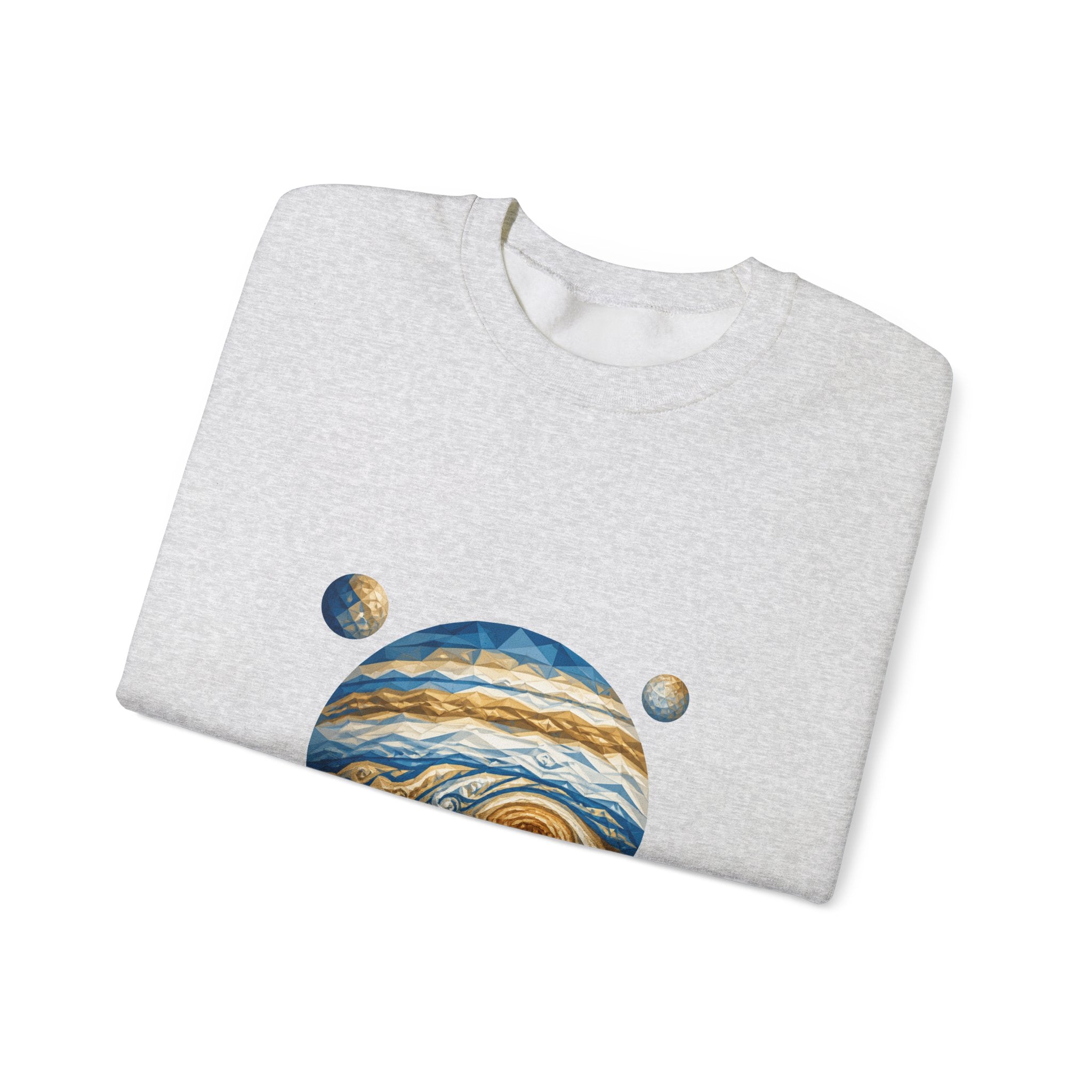 Matching Couple Sweatshirt - Saturn & Jupiter Matching Couple Premium Fleece Sweatshirt Geometric Art His Hers Love Gift - Design B