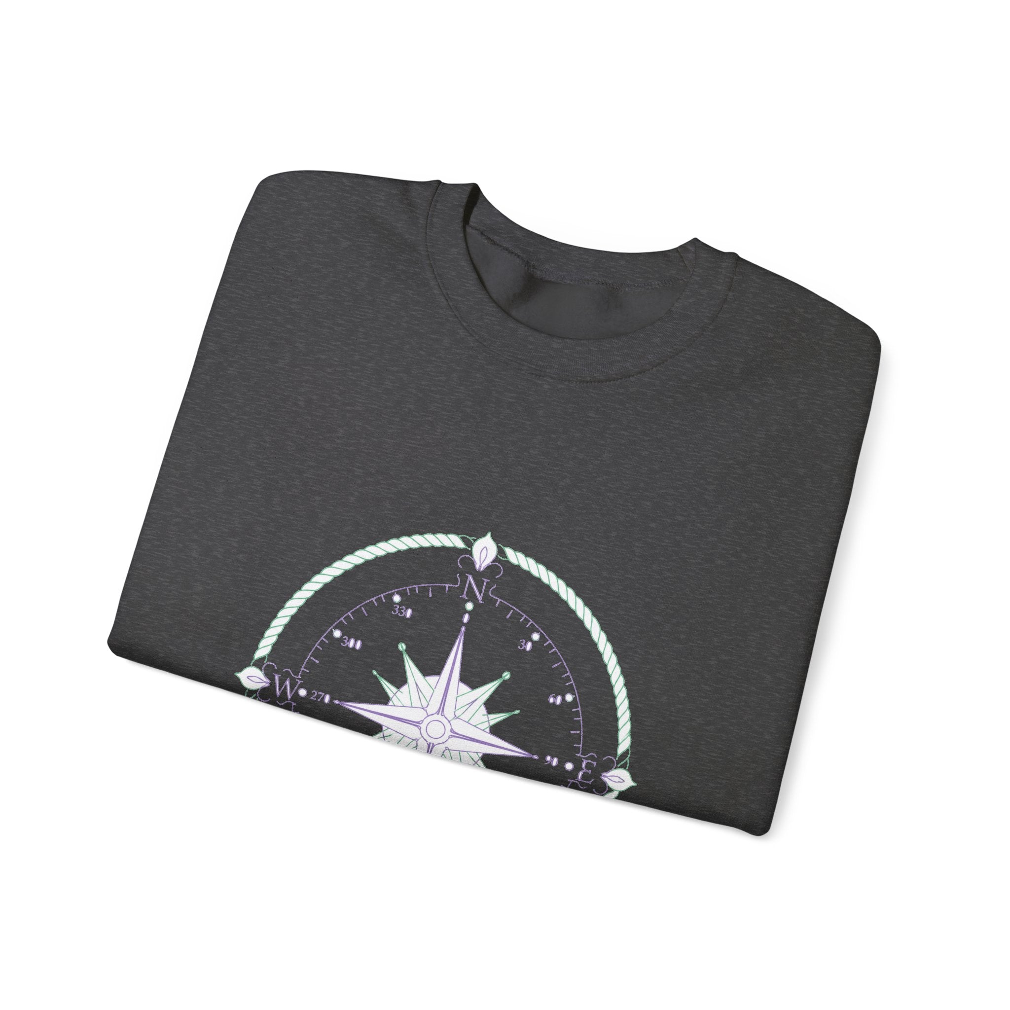 Matching Couple Sweatshirt - Compass North & South Matching Couple Crewneck Sweatshirt Minimalist Art His Hers Valentine Gift - Design A