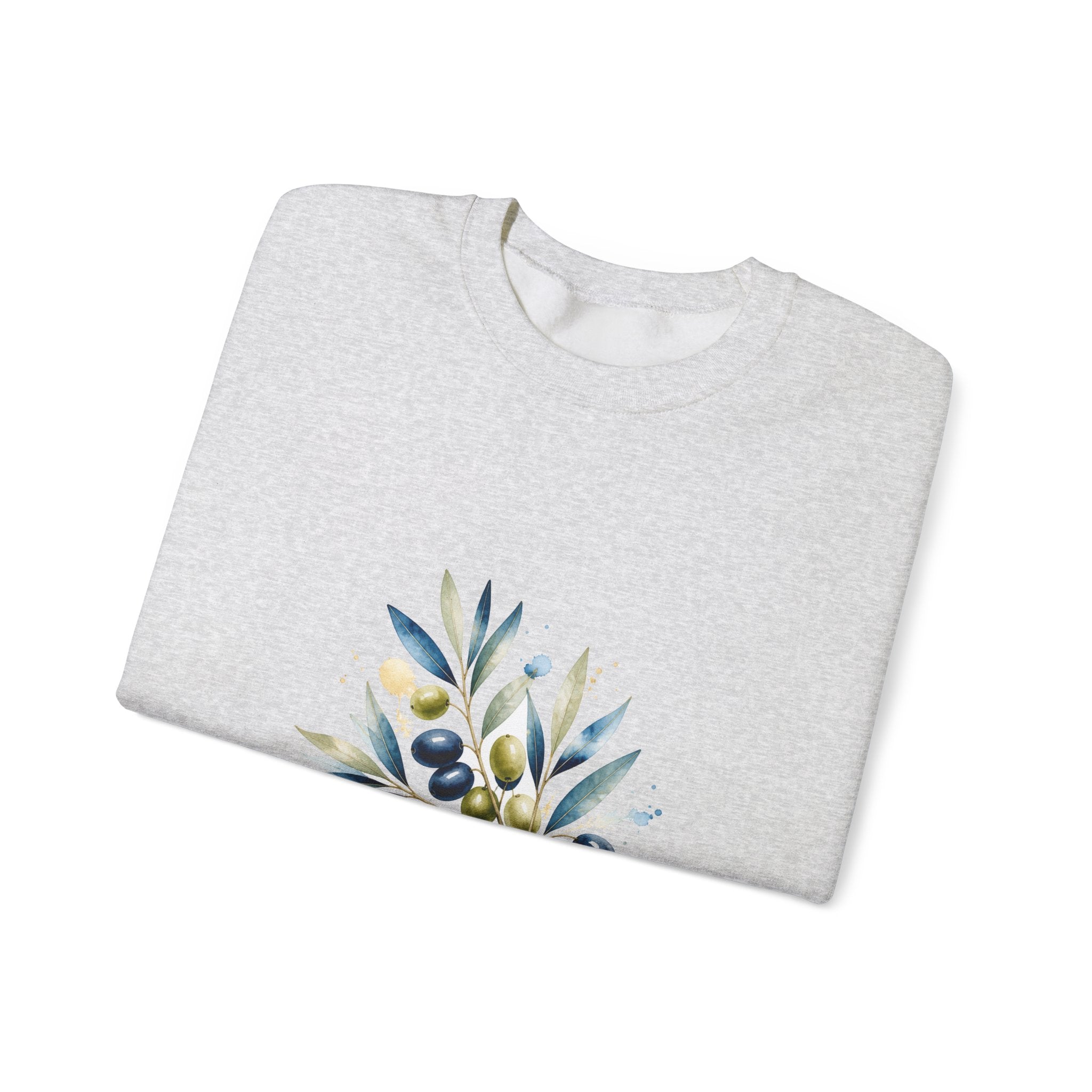 Matching Couple Sweatshirt - Olive Branch & Fig Matching Couple Comfort Colors Crew Watercolor Art His Hers Birthday Gift - Design A