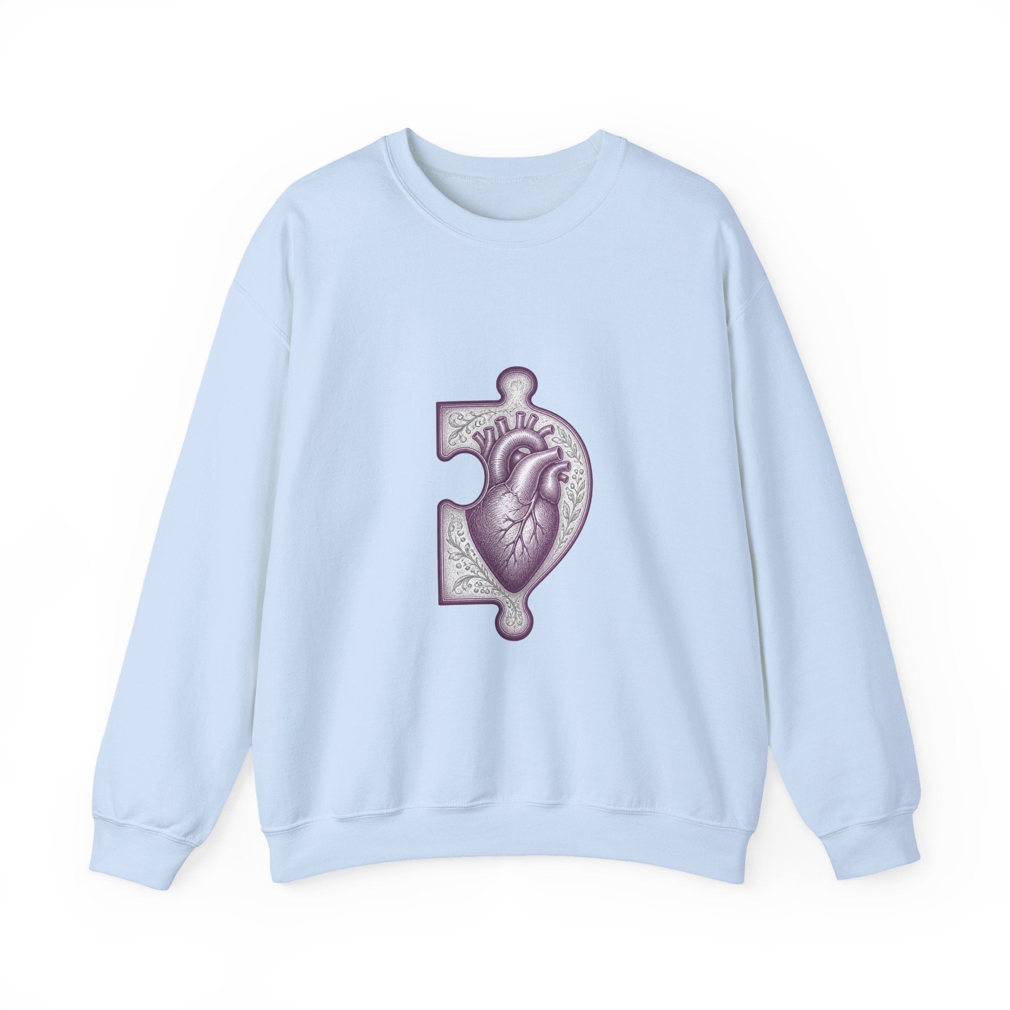 Matching Couple Sweatshirt - Puzzle Pieces Matching Couple Premium Fleece Sweatshirt Vintage Art His Hers Honeymoon Gift - Design B