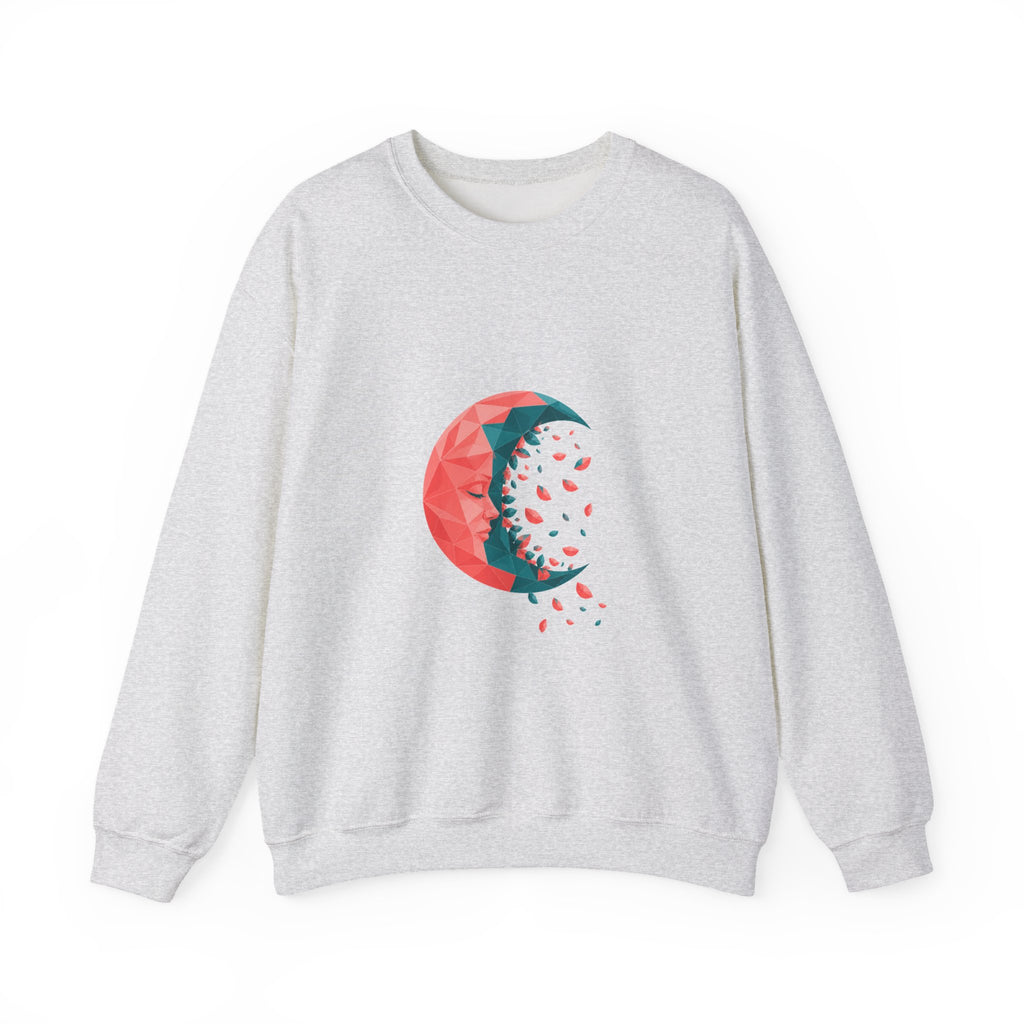 Matching Couple Sweatshirt - Waxing & Waning Moon Matching Couple Crewneck Sweatshirt Geometric Art His Hers Couple Gift - Design B