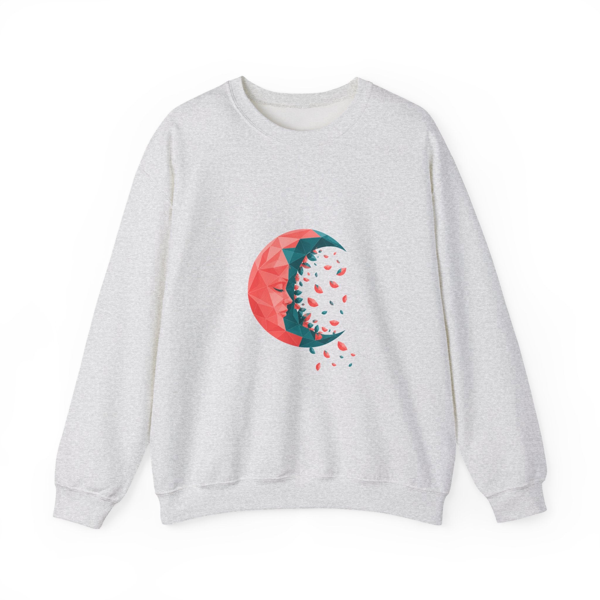 Matching Couple Sweatshirt - Waxing & Waning Moon Matching Couple Crewneck Sweatshirt Geometric Art His Hers Couple Gift - Design B