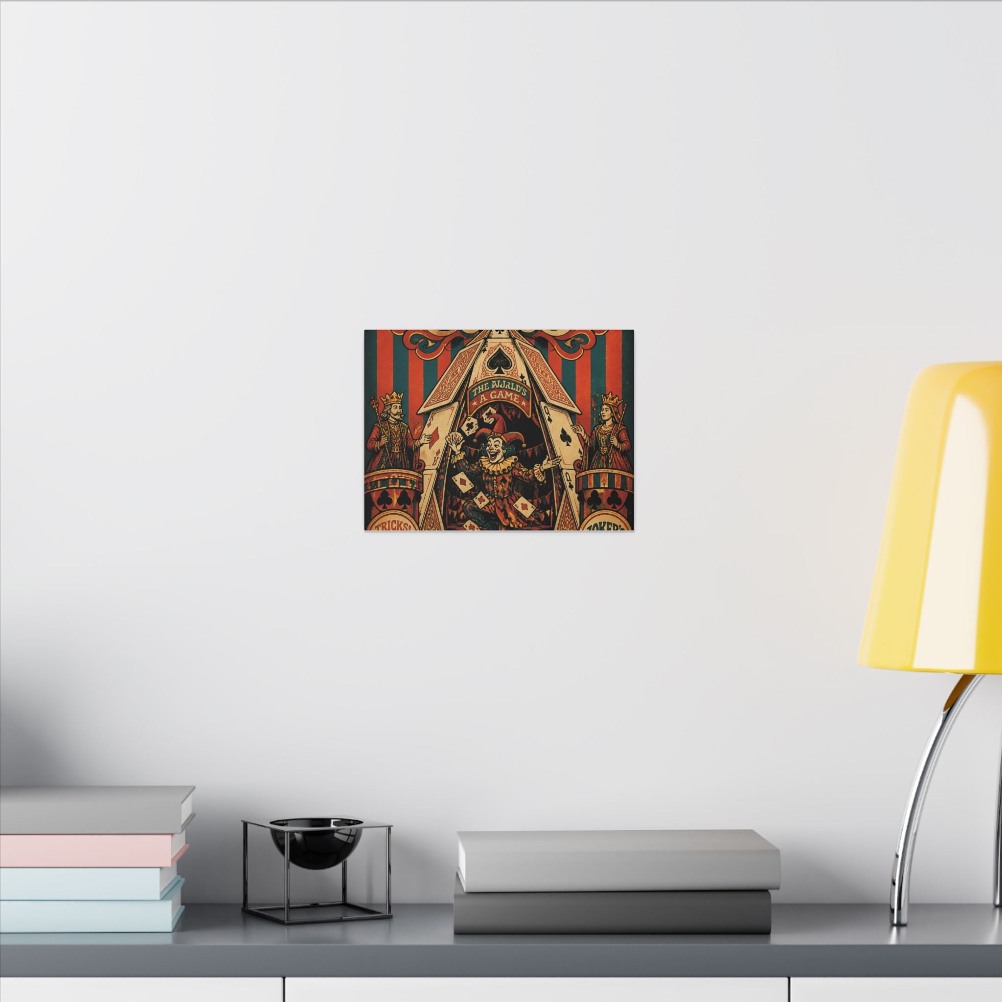 Playing Cards Tent Wall Art Canvas 24×36 Psychedelic Dining Room Decor Maximalist Print