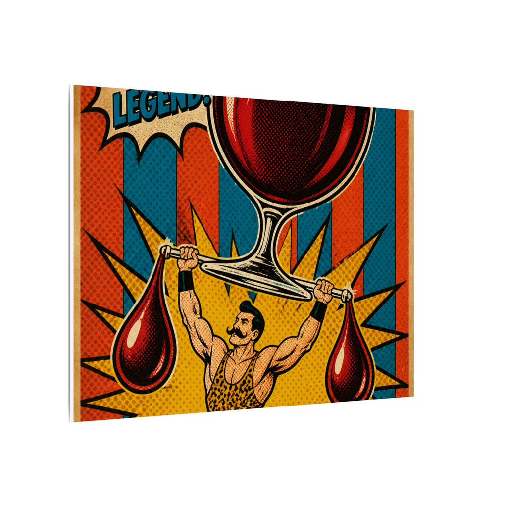 Wine Glass Strongman Wall Art Canvas 16×20 Pop Art Living Room Decor Maximalist Print