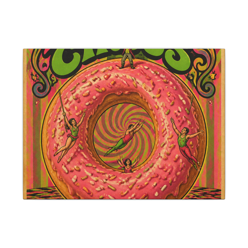 Donut Circus Ring Wall Art Canvas 16×20 Psychedelic Cafe Decor Maximalist Print