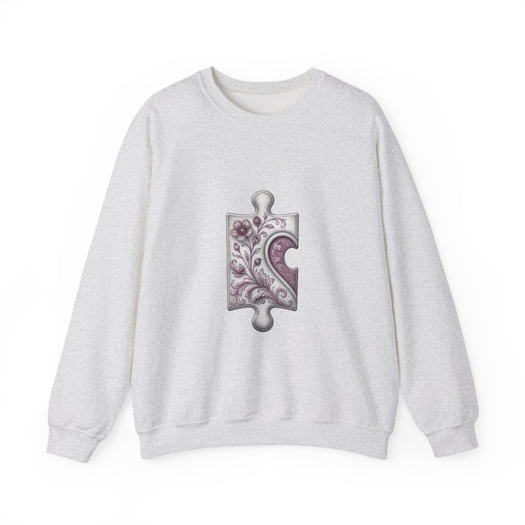 Matching Couple Sweatshirt - Puzzle Pieces Matching Couple Premium Fleece Sweatshirt Vintage Art His Hers Honeymoon Gift - Design A