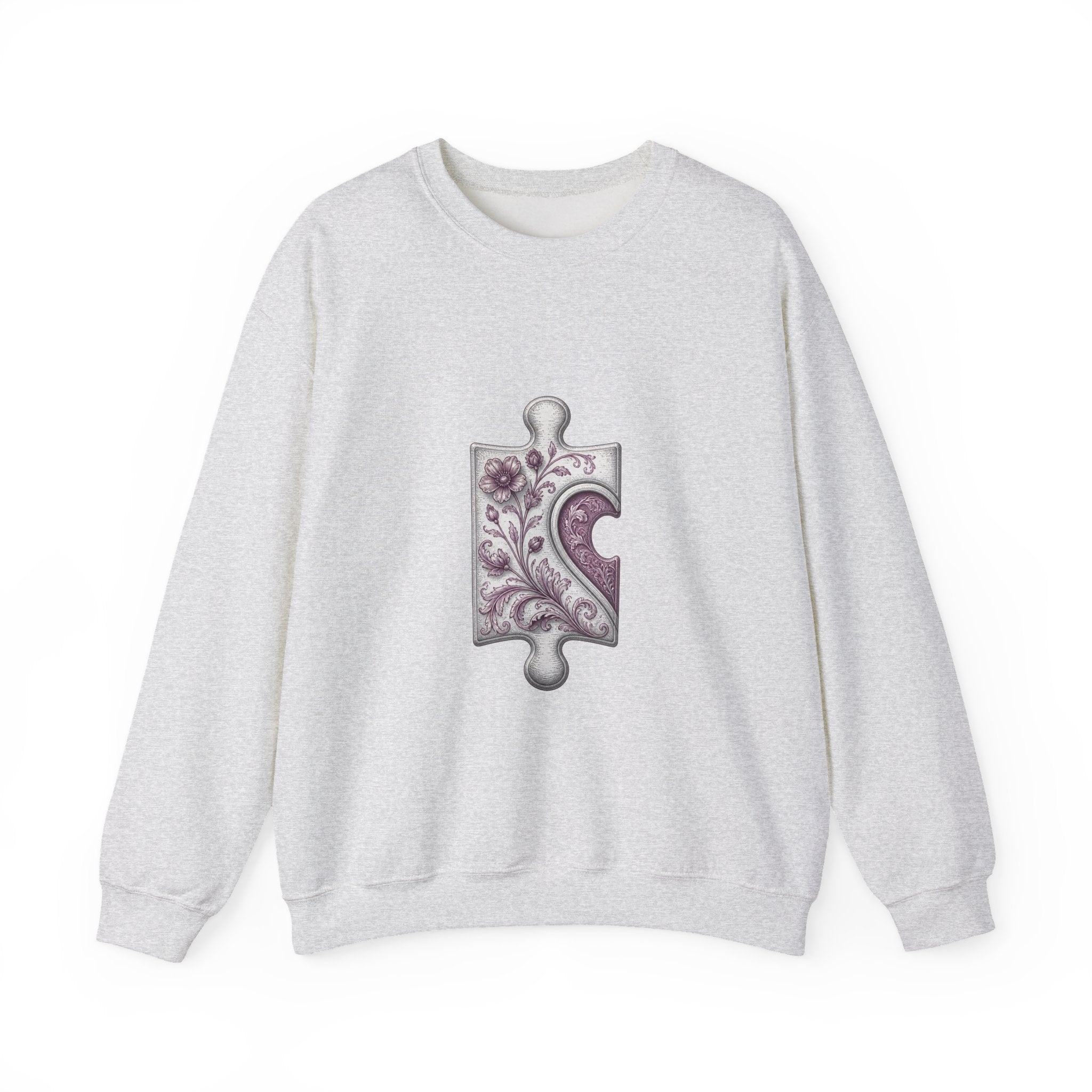 Matching Couple Sweatshirt - Puzzle Pieces Matching Couple Premium Fleece Sweatshirt Vintage Art His Hers Honeymoon Gift - Design A