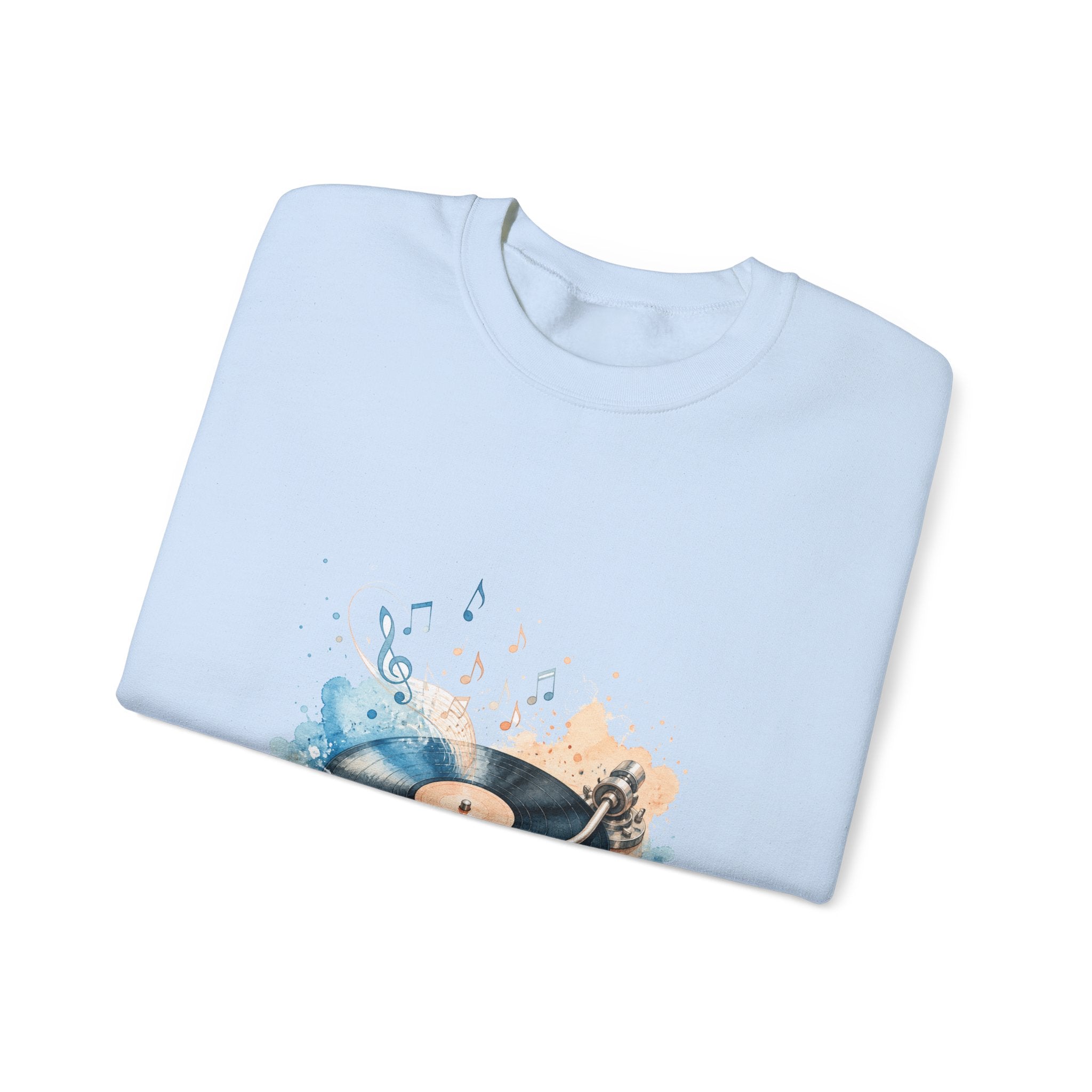 Matching Couple Sweatshirt - Vinyl & Cassette Matching Couple Comfort Colors Crew Watercolor Art His Hers Birthday Gift - Design A