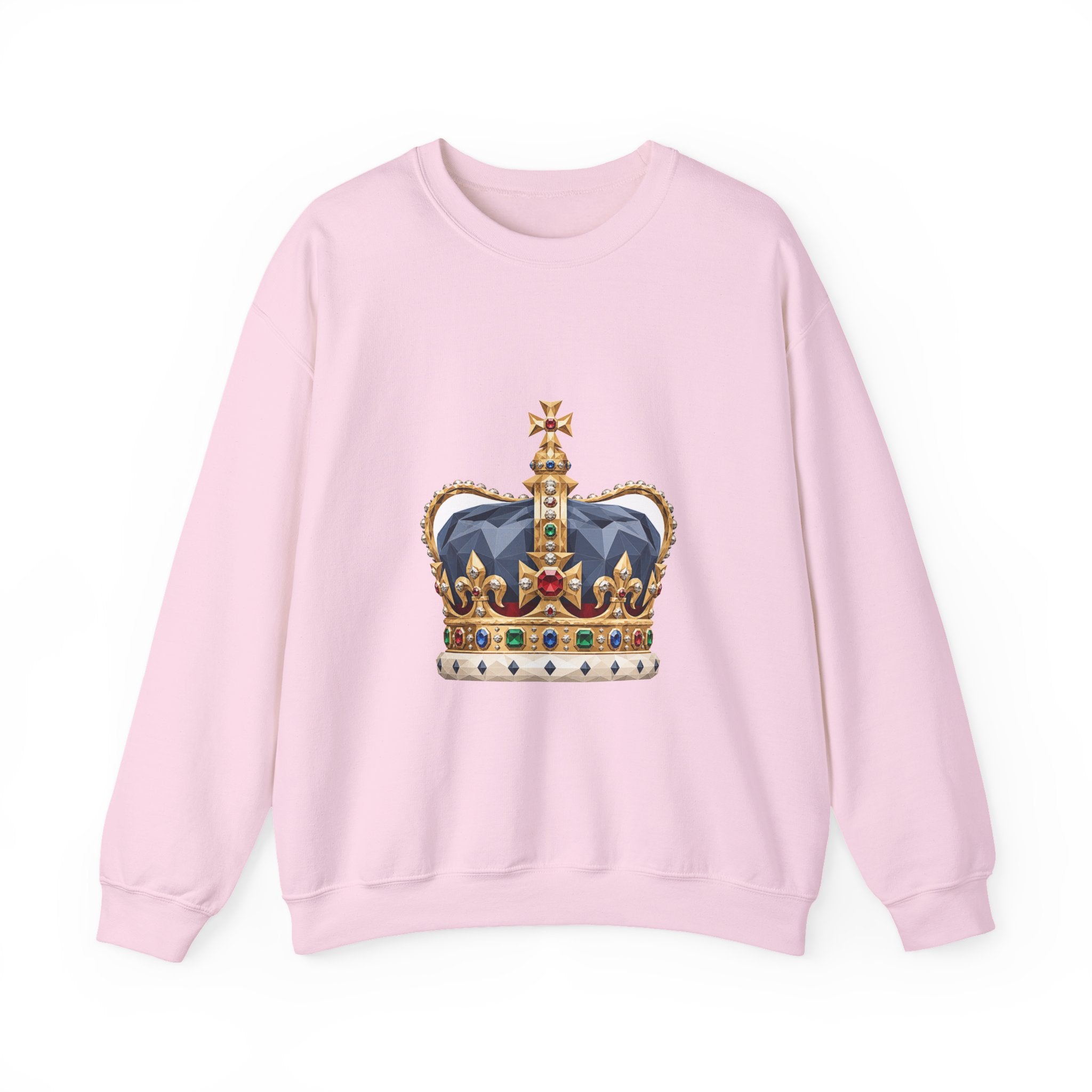 Matching Couple Sweatshirt - Crown & Shield Matching Couple Crewneck Sweatshirt Geometric Art His Hers Couple Gift - Design A
