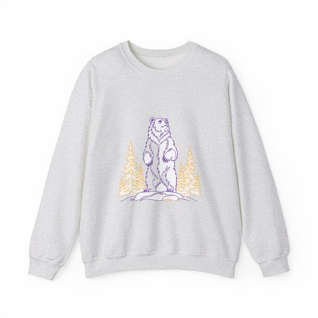 Matching Couple Sweatshirt - Bear & Deer Matching Couple Crewneck Sweatshirt Minimalist Art His Hers Valentine Gift - Design A