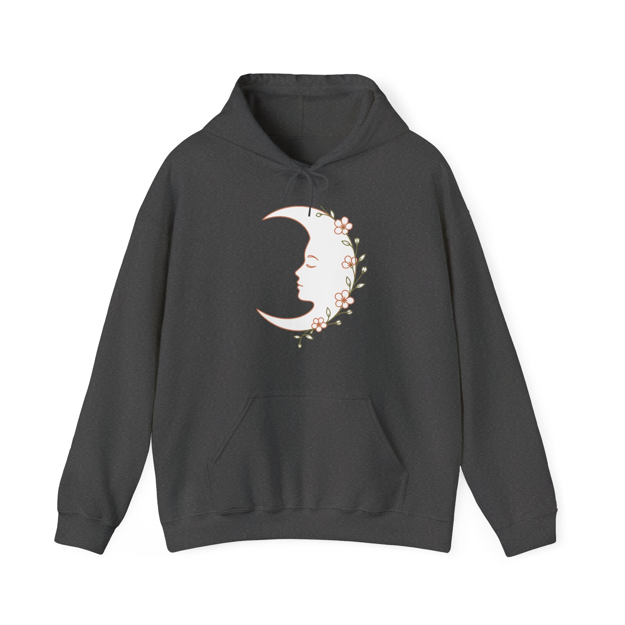 Matching Couple Sweatshirt - Waxing & Waning Moon Matching Couple Hooded Sweatshirt Minimalist Art His Hers Valentine Gift - Design A