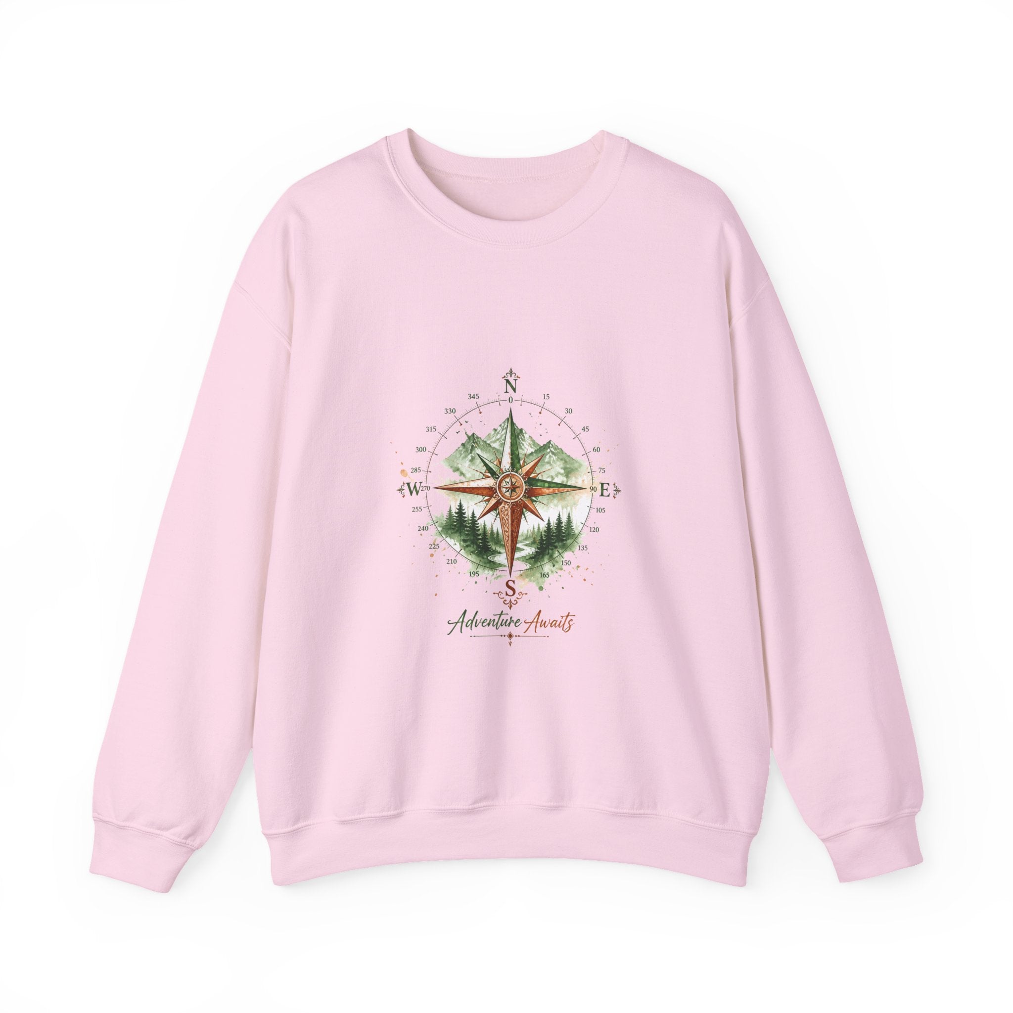 Matching Couple Sweatshirt - Compass North & South Matching Couple Comfort Colors Crew Watercolor Art His Hers Birthday Gift - Design B