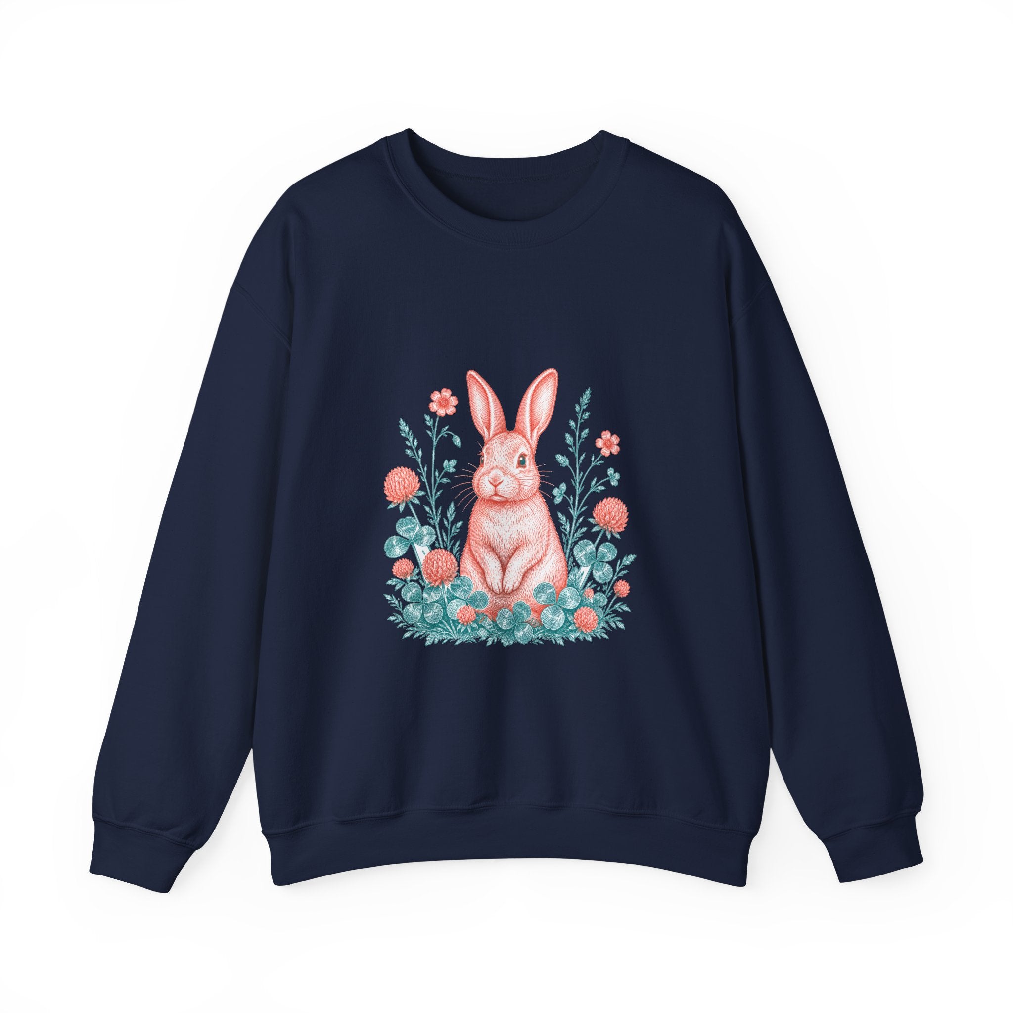 Matching Couple Sweatshirt - Fox & Rabbit Matching Couple Premium Fleece Sweatshirt Vintage Art His Hers Honeymoon Gift - Design B