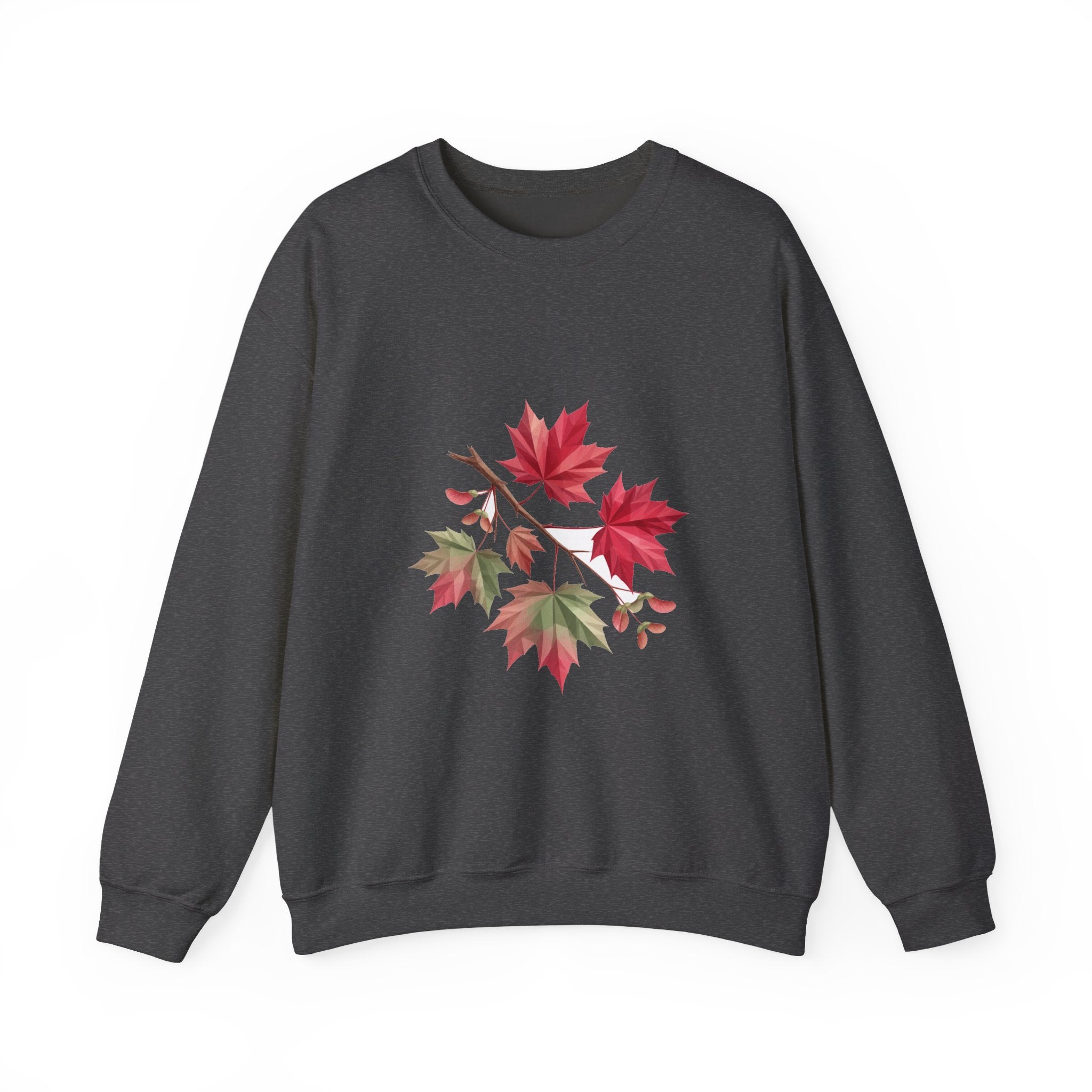 Matching Couple Sweatshirt - Cherry Blossom & Maple Leaf Matching Couple Premium Fleece Sweatshirt Geometric Art His Hers Love Gift - Design B