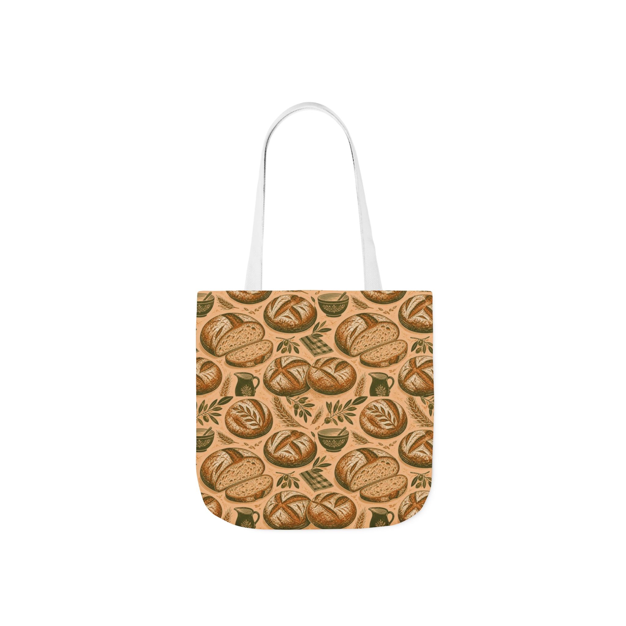 Rustic Sourdough Bread Canvas Tote Bag Mediterranean Kitchen Linocut Design Italian Cottagecore Gift