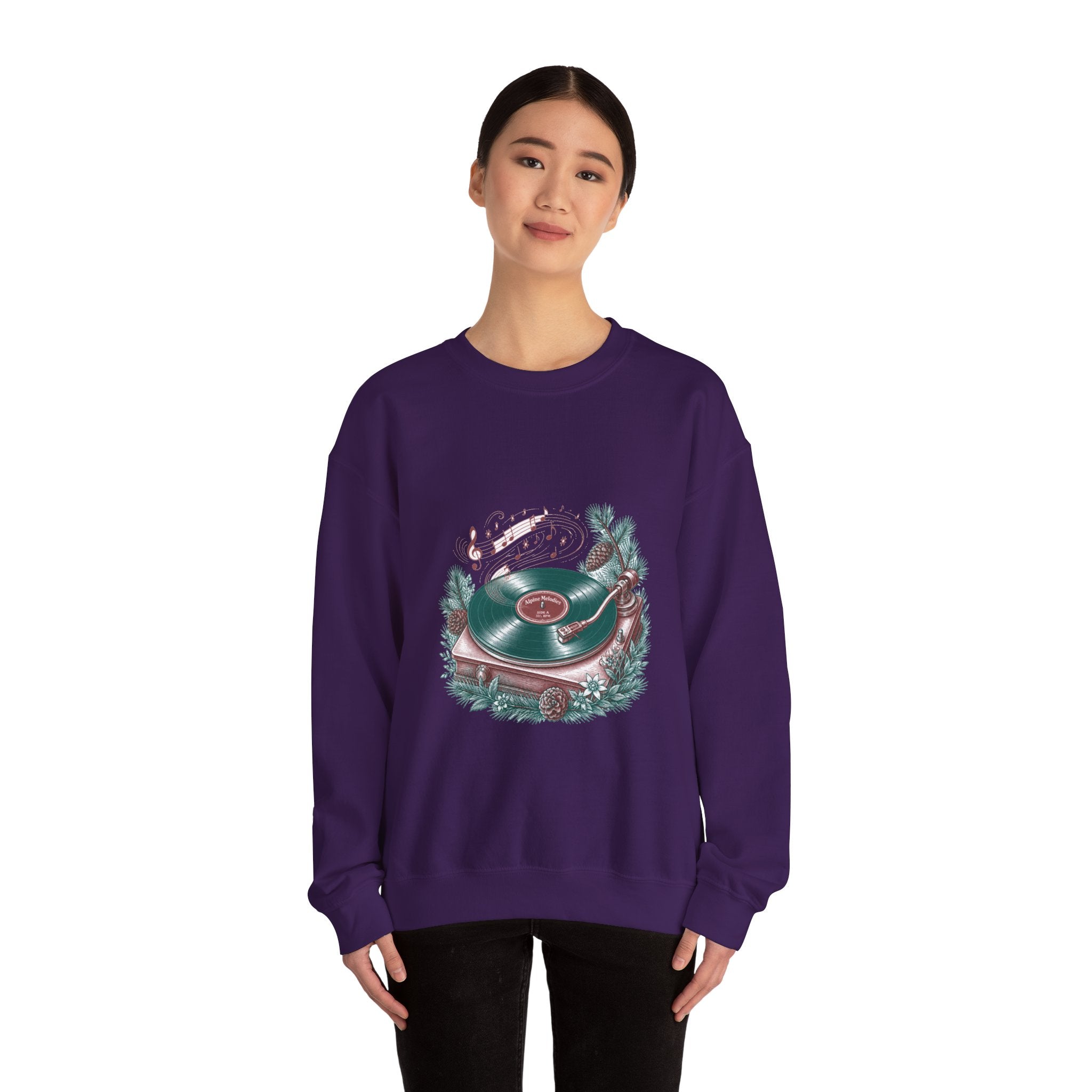 Matching Couple Sweatshirt - Vinyl & Cassette Matching Couple Crewneck Sweatshirt Vintage Art His Hers Wedding Gift - Design A