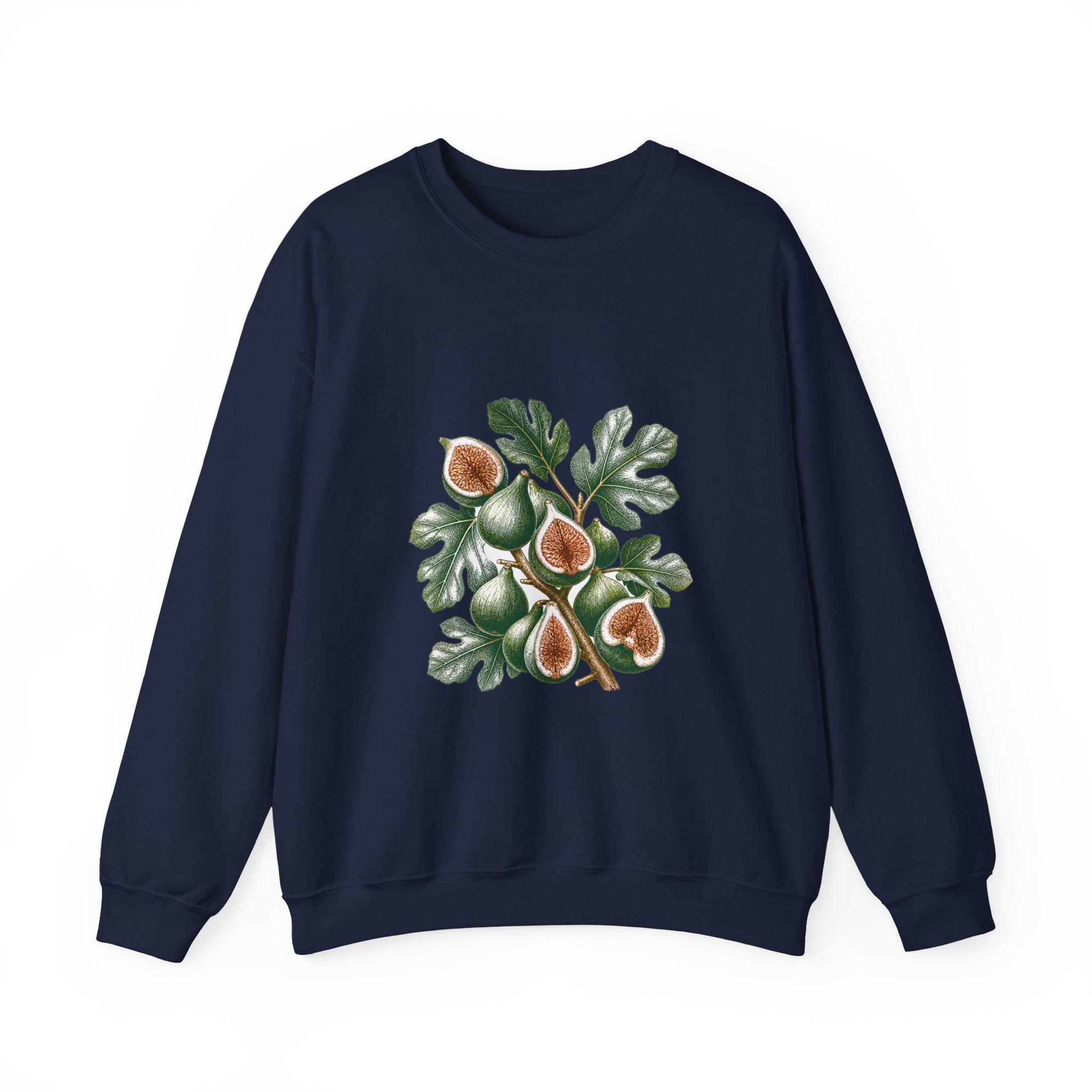 Matching Couple Sweatshirt - Olive Branch & Fig Matching Couple Premium Fleece Sweatshirt Hand-Drawn Art His Hers Anniversary Gift - Design B