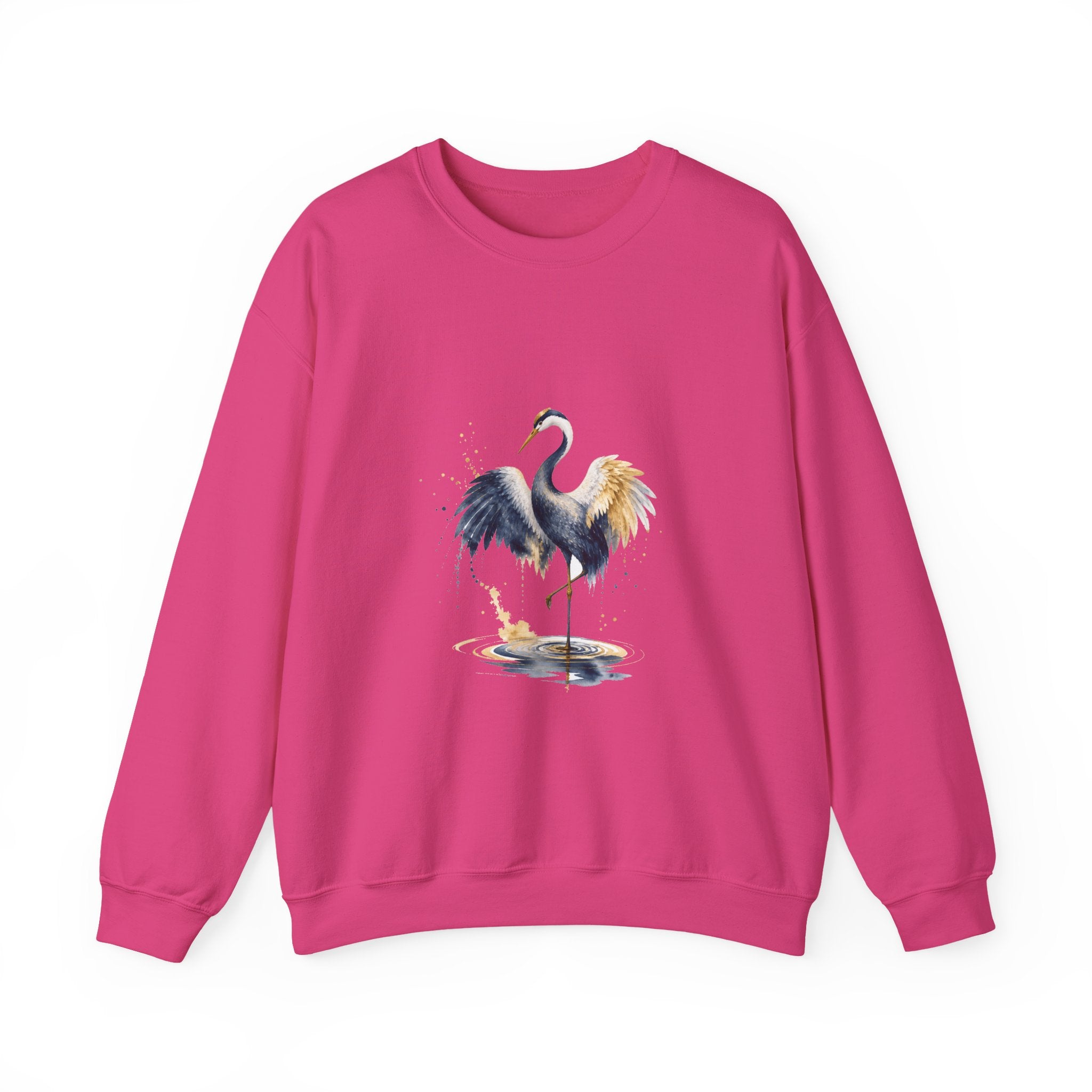 Matching Couple Sweatshirt - Tiger & Crane Matching Couple Crewneck Sweatshirt Watercolor Art His Hers Engagement Gift - Design B