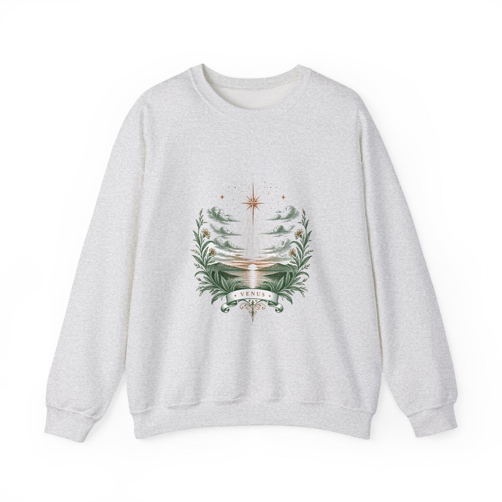 Matching Couple Sweatshirt - Evening & Morning Star Matching Couple Premium Fleece Sweatshirt Vintage Art His Hers Honeymoon Gift - Design A
