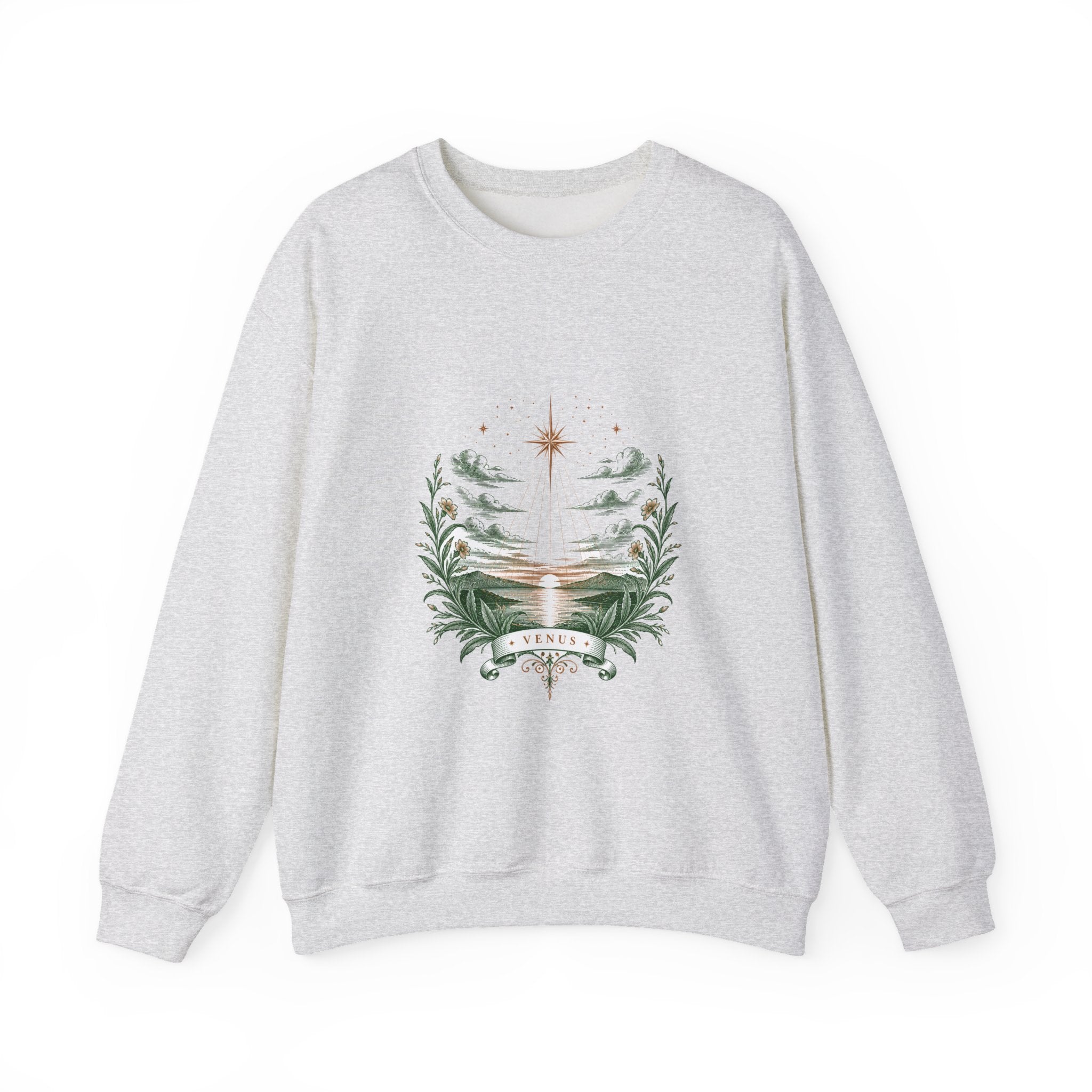 Matching Couple Sweatshirt - Evening & Morning Star Matching Couple Premium Fleece Sweatshirt Vintage Art His Hers Honeymoon Gift - Design A