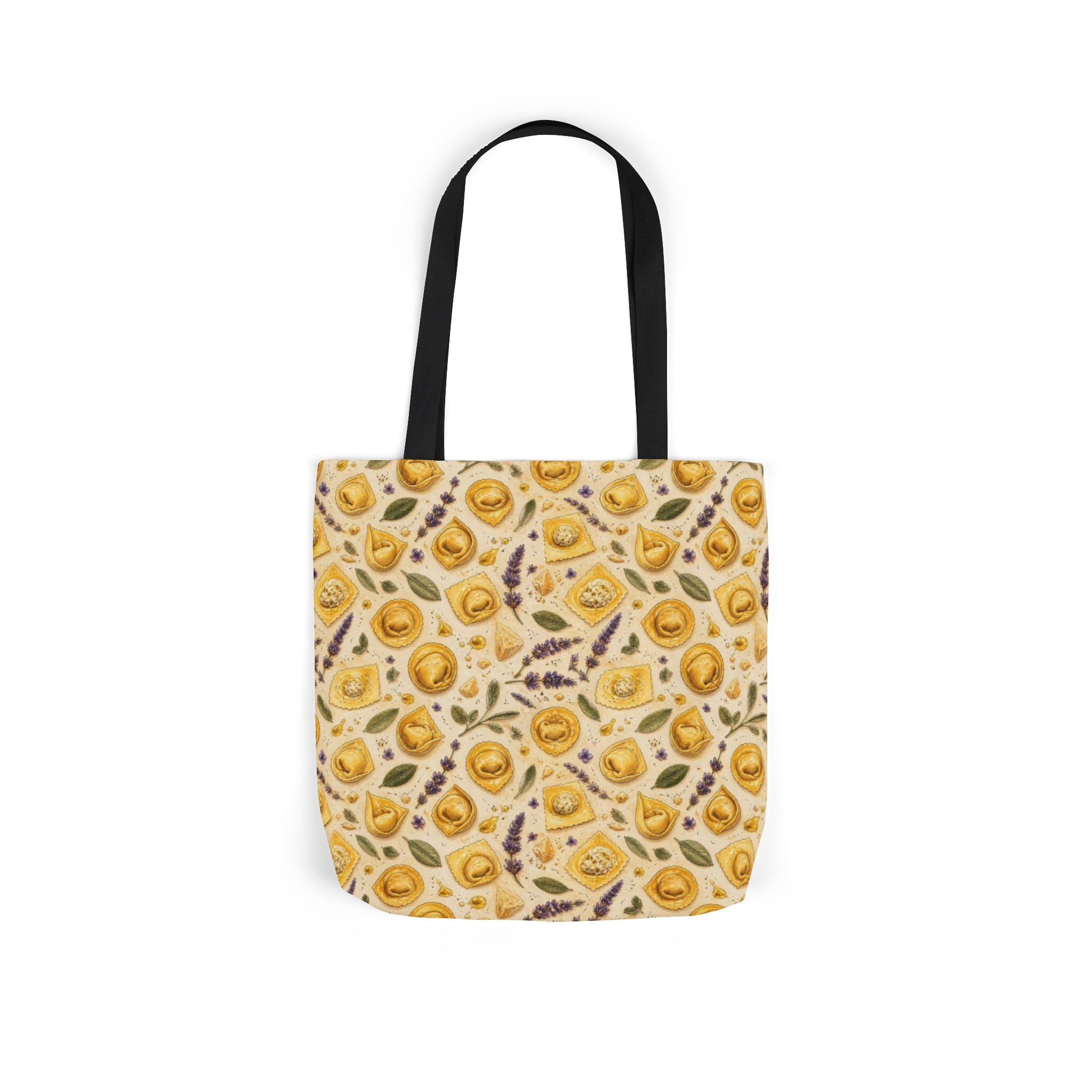 Tortellini with Sage Canvas Tote Bag Mediterranean Kitchen Watercolor Design Italian Cottagecore Gift