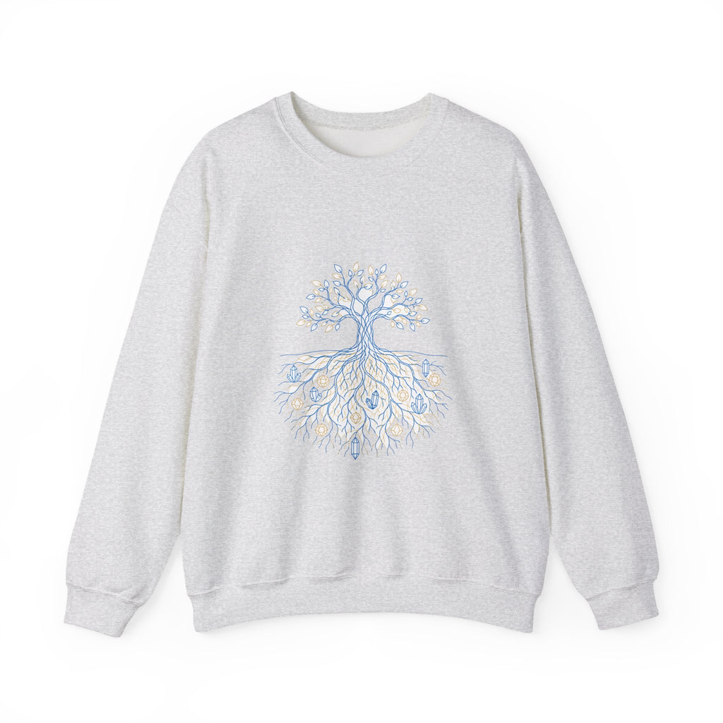 Matching Couple Sweatshirt - Ancient Oak & Deep Roots Matching Couple Crewneck Sweatshirt Minimalist Art His Hers Valentine Gift - Design B