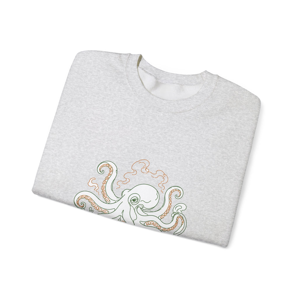 Matching Couple Sweatshirt - Octopus & Jellyfish Matching Couple Comfort Colors Crew Minimalist Art His Hers Christmas Gift - Design A