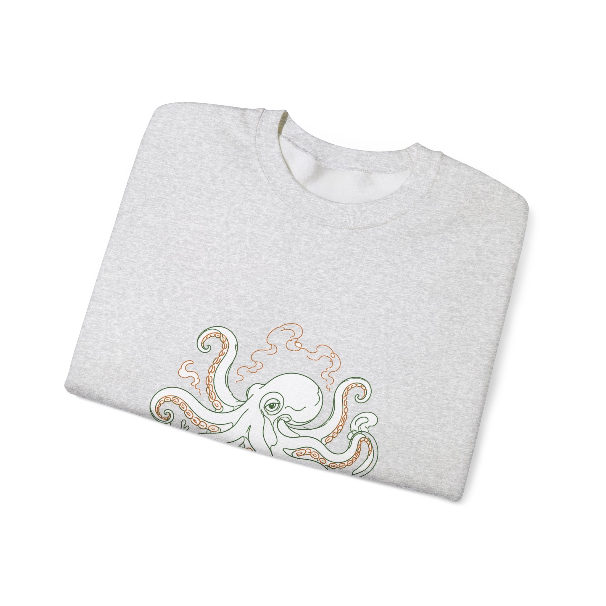 Matching Couple Sweatshirt - Octopus & Jellyfish Matching Couple Comfort Colors Crew Minimalist Art His Hers Christmas Gift - Design A
