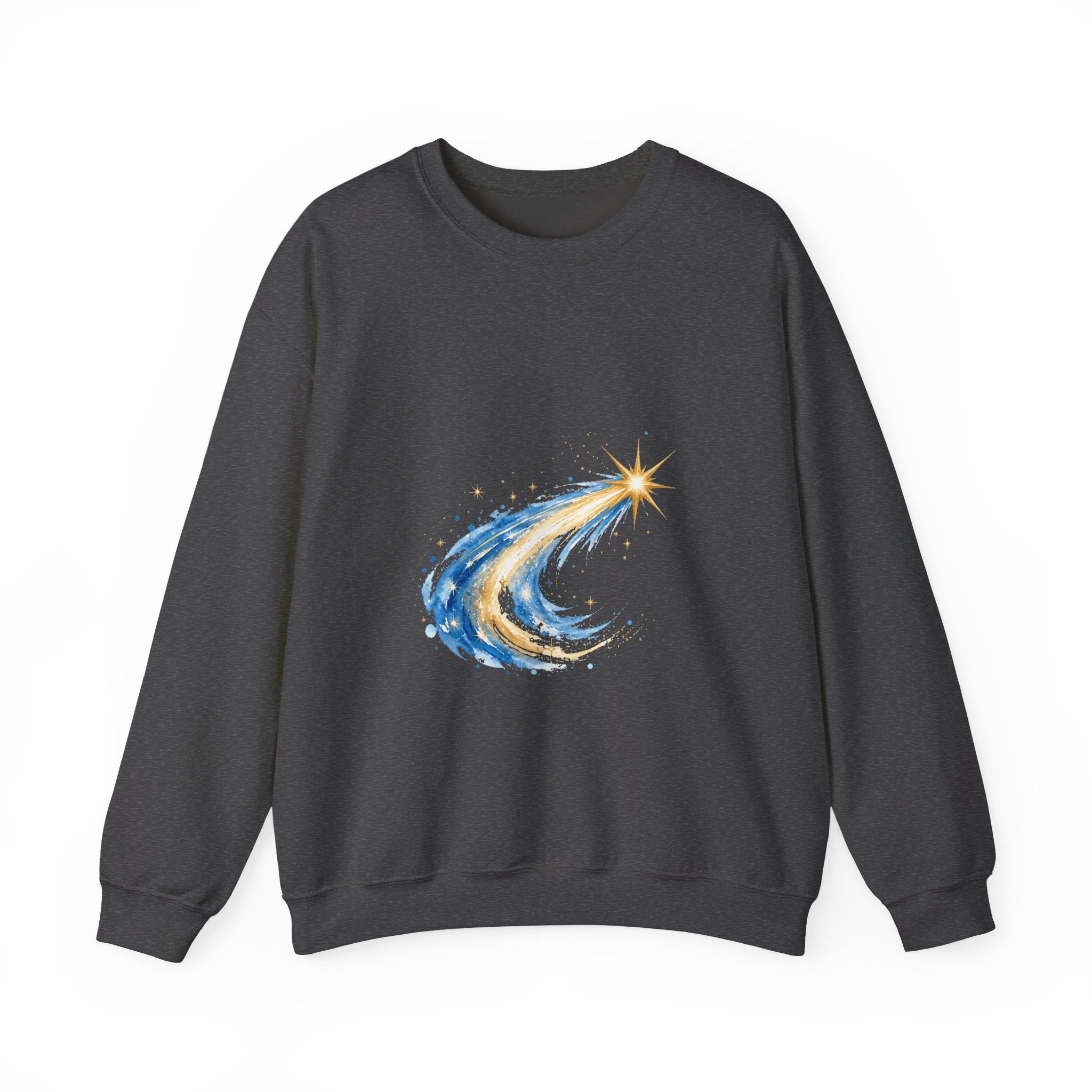 Matching Couple Sweatshirt - Shooting Star & North Star Matching Couple Premium Fleece Sweatshirt Watercolor Art His Hers Birthday Gift - Design A