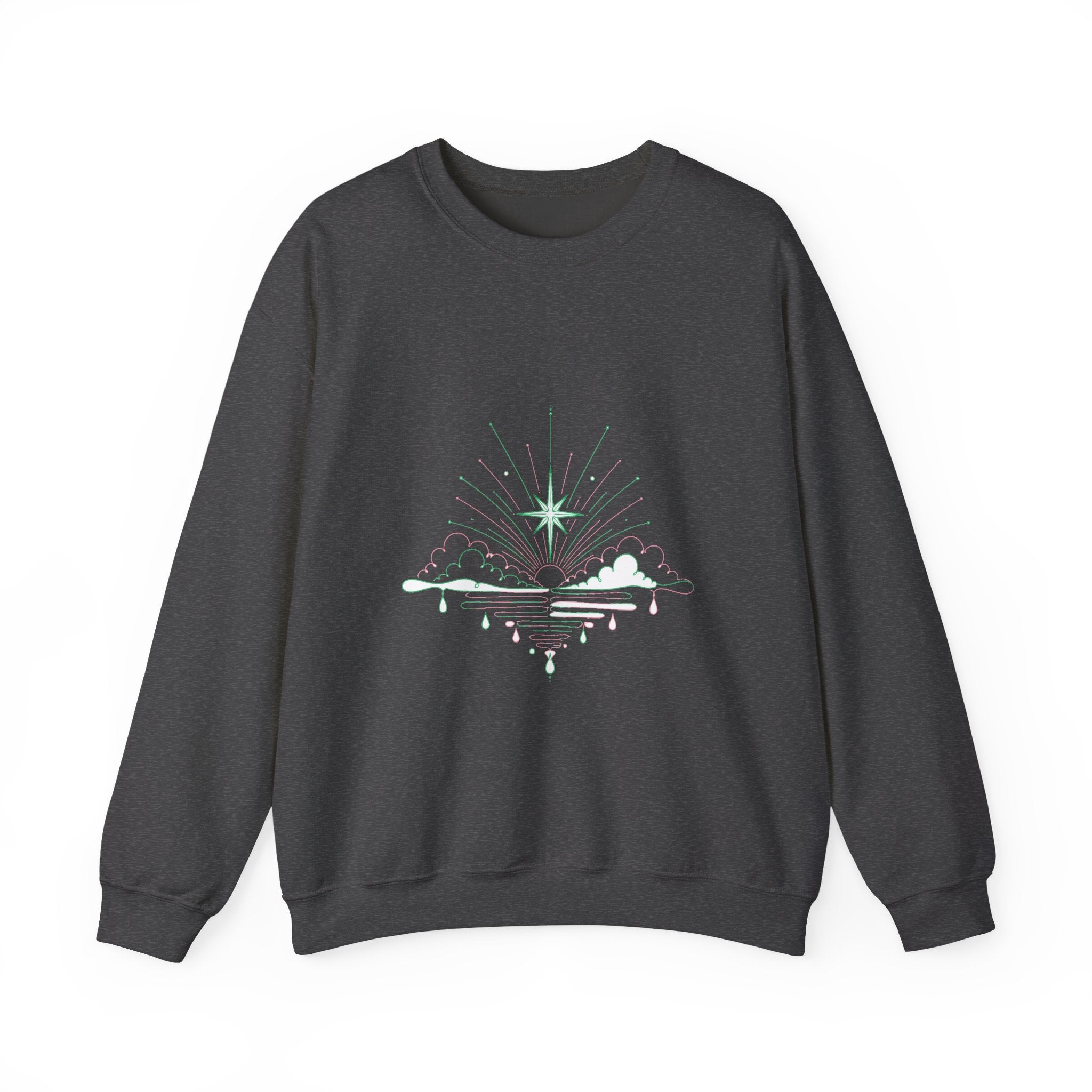 Matching Couple Sweatshirt - Evening & Morning Star Matching Couple Comfort Colors Crew Minimalist Art His Hers Christmas Gift - Design B