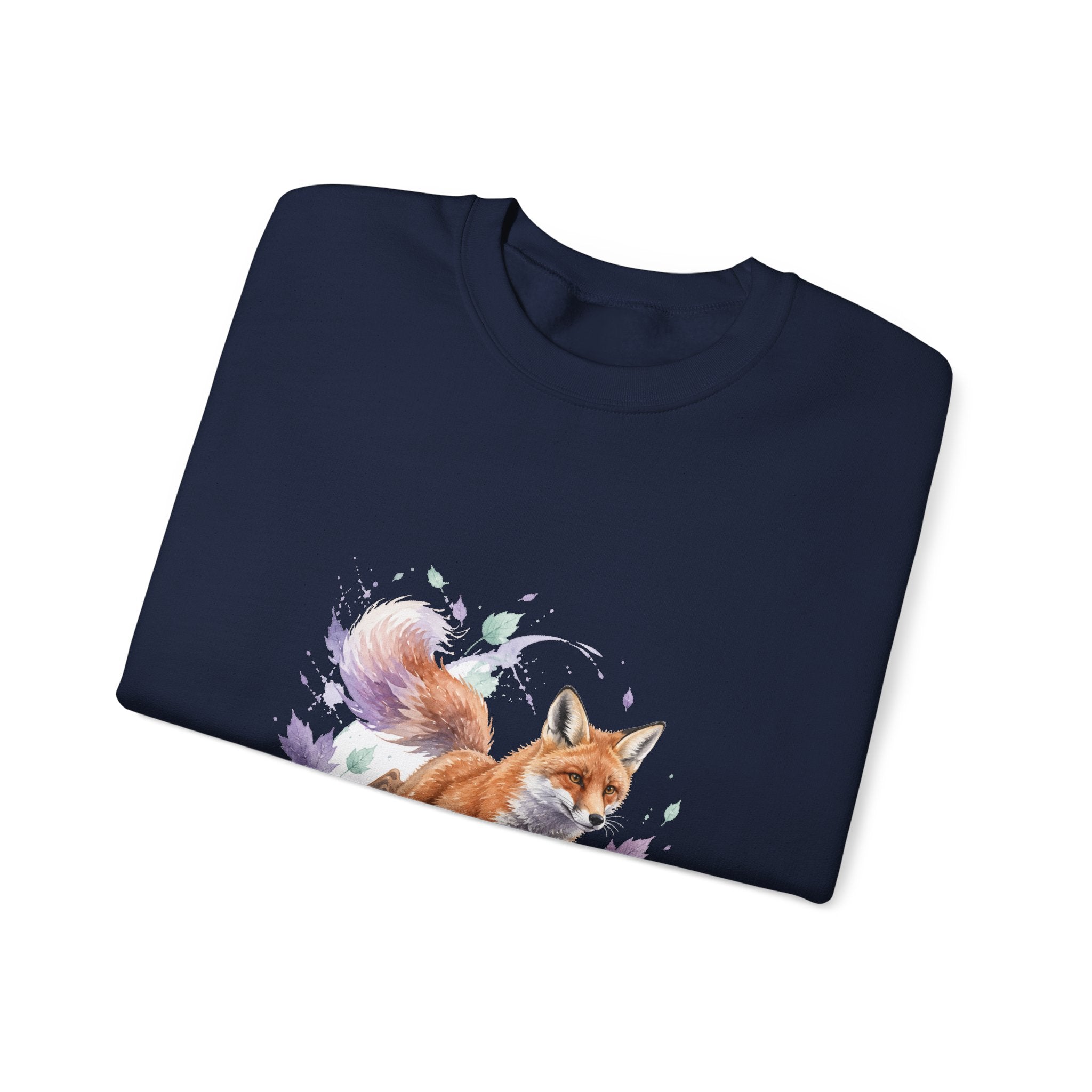 Matching Couple Sweatshirt - Fox & Rabbit Matching Couple Crewneck Sweatshirt Watercolor Art His Hers Engagement Gift - Design A