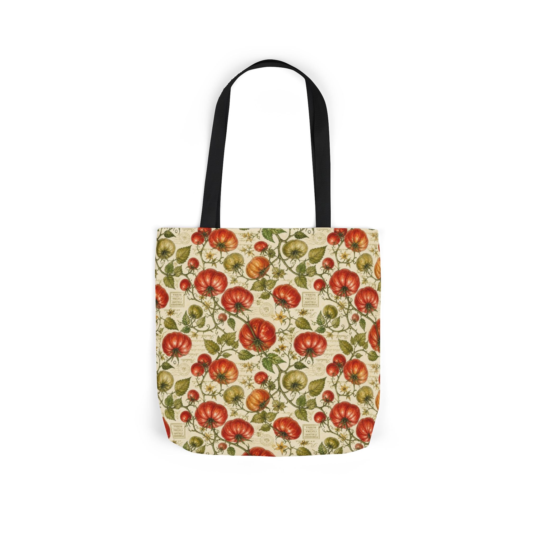 Heritage Tomatoes Canvas Tote Bag Mediterranean Kitchen Watercolor Design Italian Cottagecore Gift