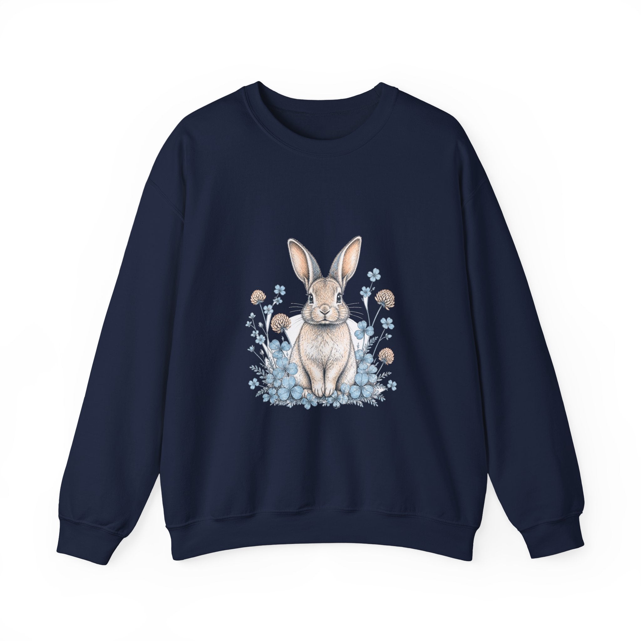 Matching Couple Sweatshirt - Fox & Rabbit Matching Couple Premium Fleece Sweatshirt Hand-Drawn Art His Hers Anniversary Gift - Design B