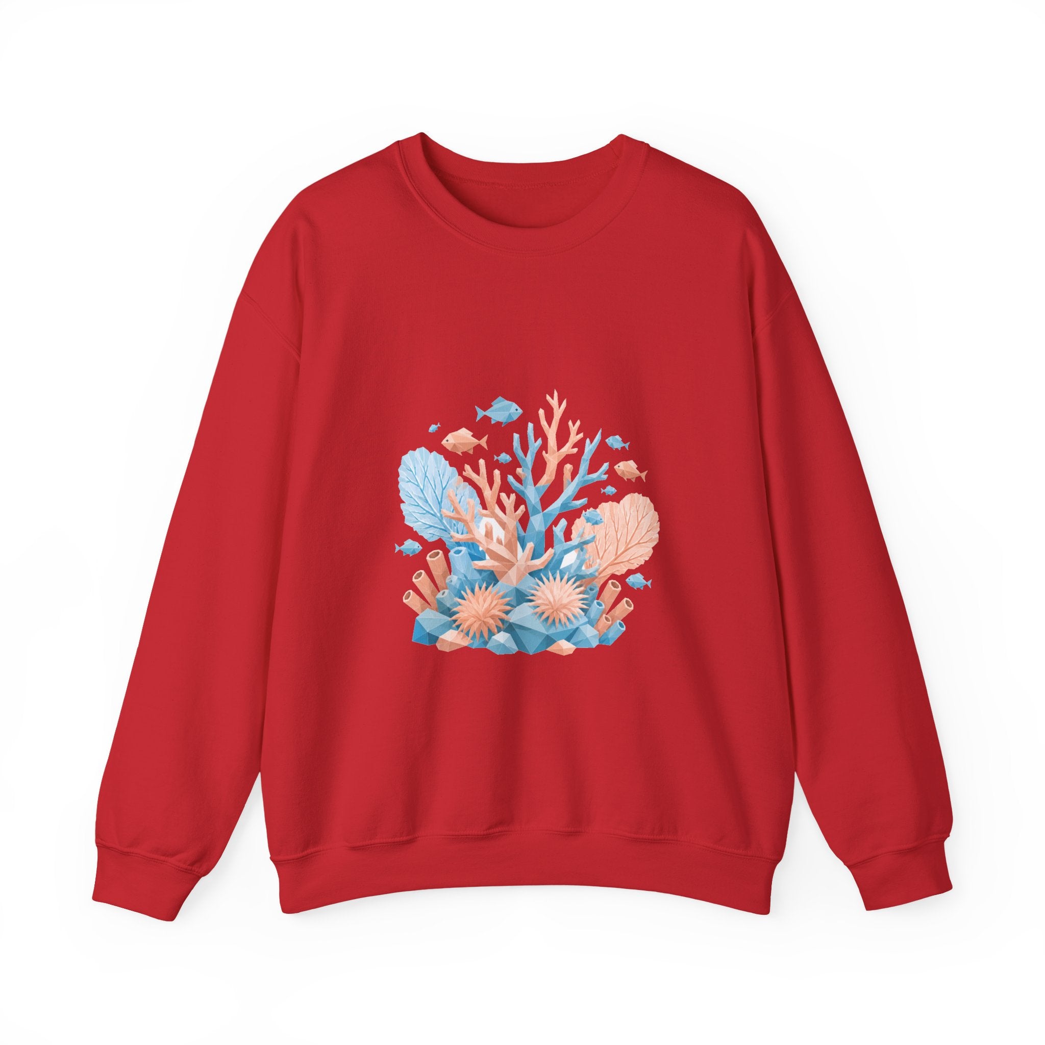 Matching Couple Sweatshirt - Coral Reef & Deep Sea Matching Couple Crewneck Sweatshirt Geometric Art His Hers Couple Gift - Design A
