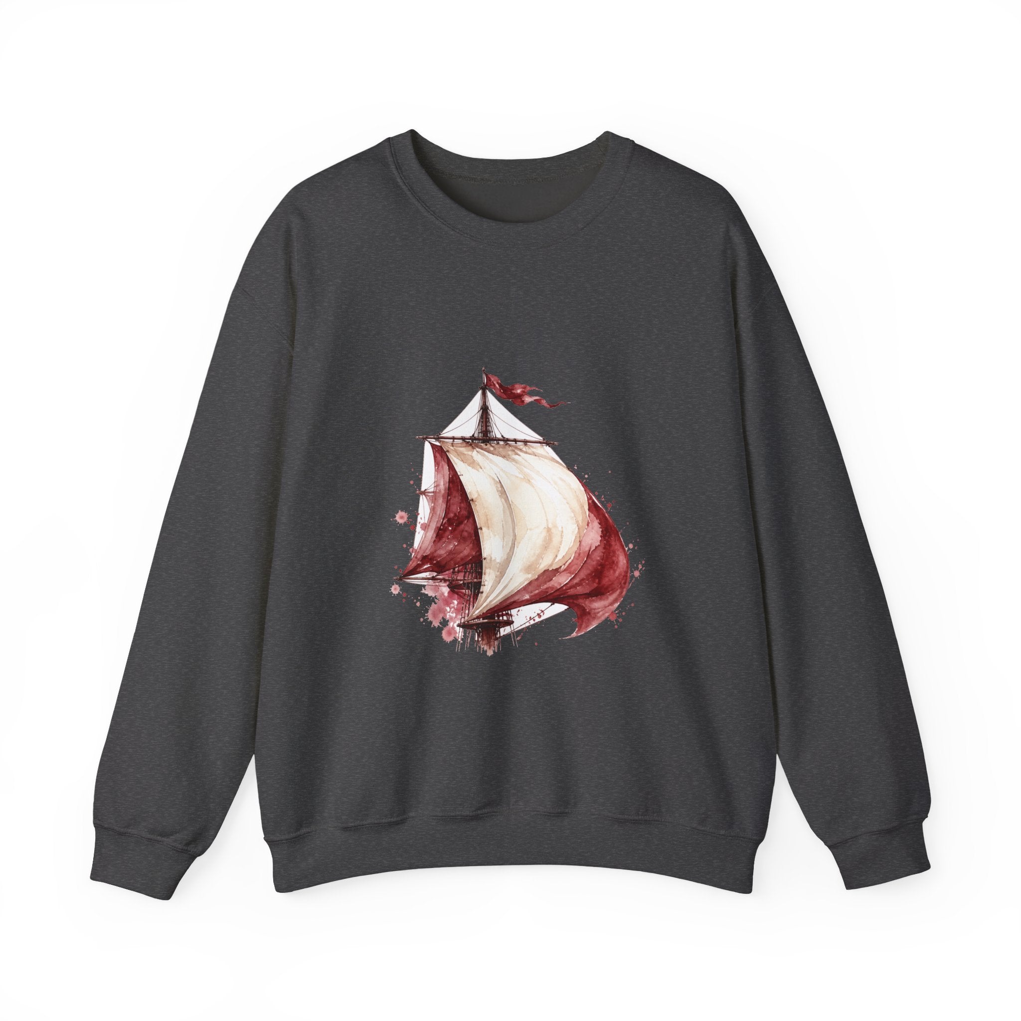 Matching Couple Sweatshirt - Anchor & Sail Matching Couple Comfort Colors Crew Watercolor Art His Hers Birthday Gift - Design B