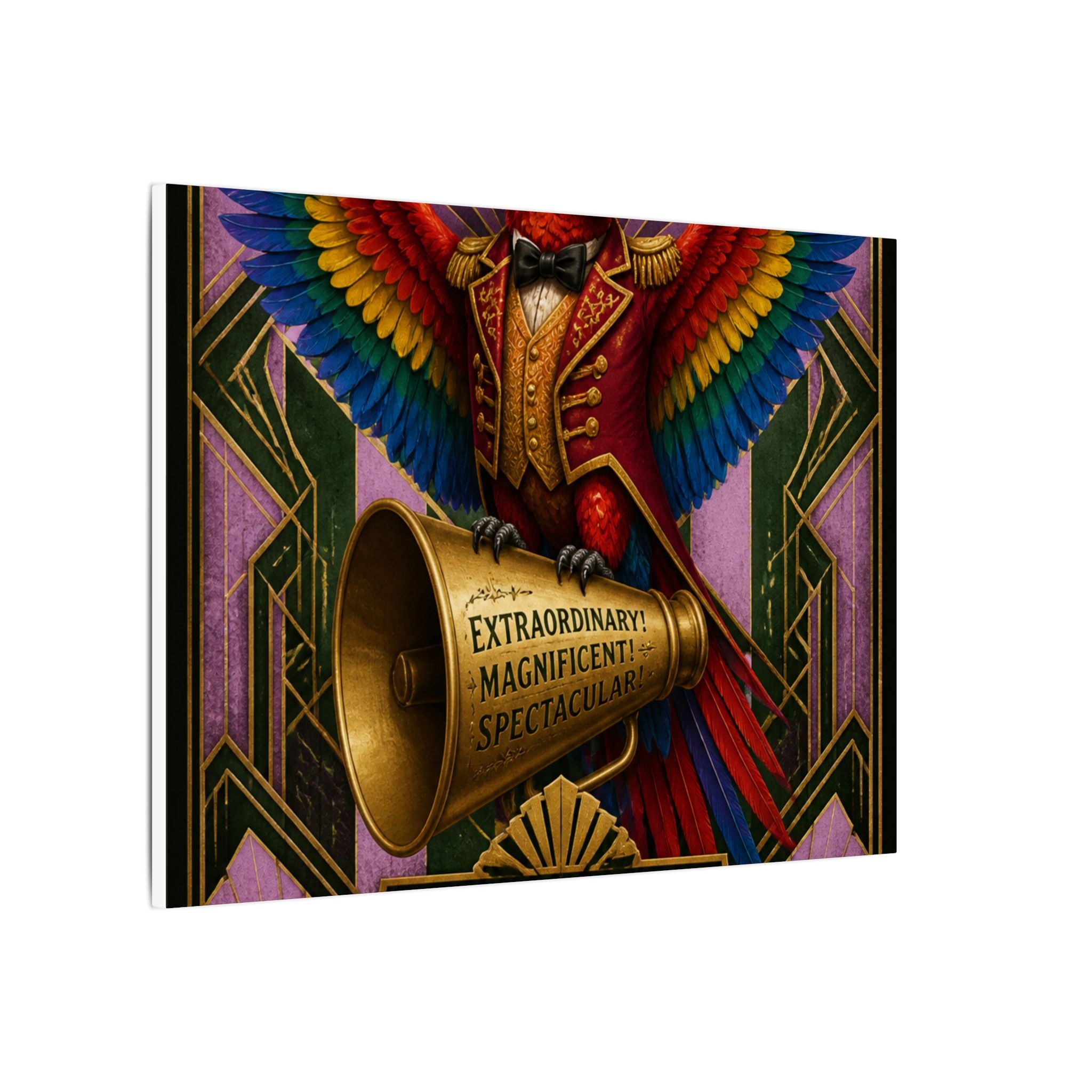 Parrot Ringmaster Wall Art Canvas 16×20 Art Deco Entryway Decor Maximalist Print