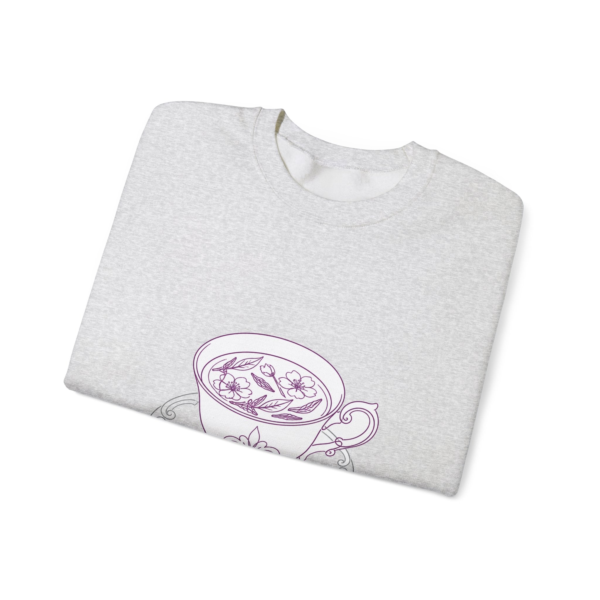 Matching Couple Sweatshirt - Coffee & Tea Matching Couple Comfort Colors Crew Minimalist Art His Hers Christmas Gift - Design B