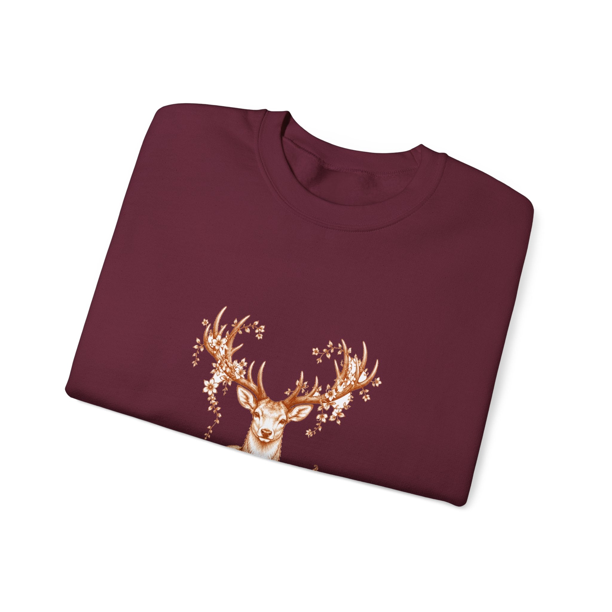 Matching Couple Sweatshirt - Bear & Deer Matching Couple Crewneck Sweatshirt Hand-Drawn Art His Hers Best Friend Gift - Design B