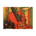 Violin Tightrope Bridge Wall Art Canvas 24×36 Pop Art Restaurant Decor Maximalist Print