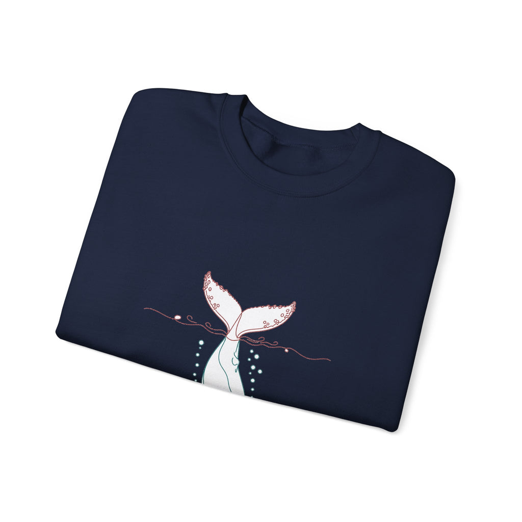 Matching Couple Sweatshirt - Eagle & Whale Matching Couple Crewneck Sweatshirt Minimalist Art His Hers Valentine Gift - Design B