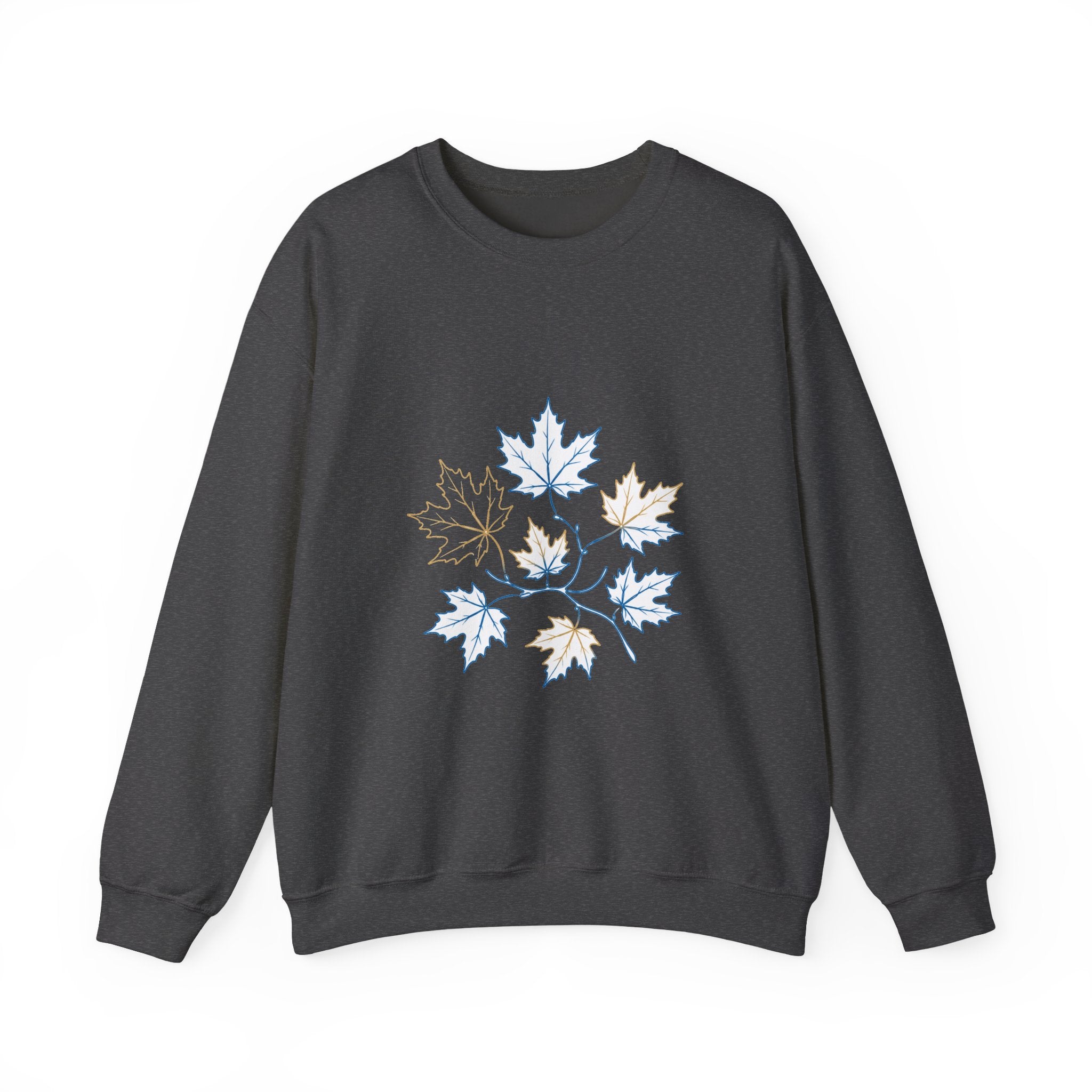 Matching Couple Sweatshirt - Cherry Blossom & Maple Leaf Matching Couple Premium Fleece Sweatshirt Minimalist Art His Hers Christmas Gift - Design B