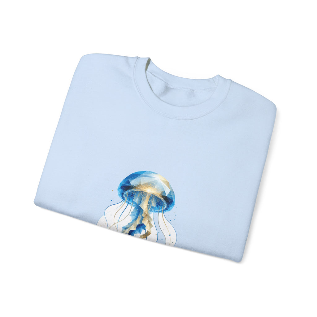 Matching Couple Sweatshirt - Octopus & Jellyfish Matching Couple Premium Fleece Sweatshirt Geometric Art His Hers Love Gift - Design B