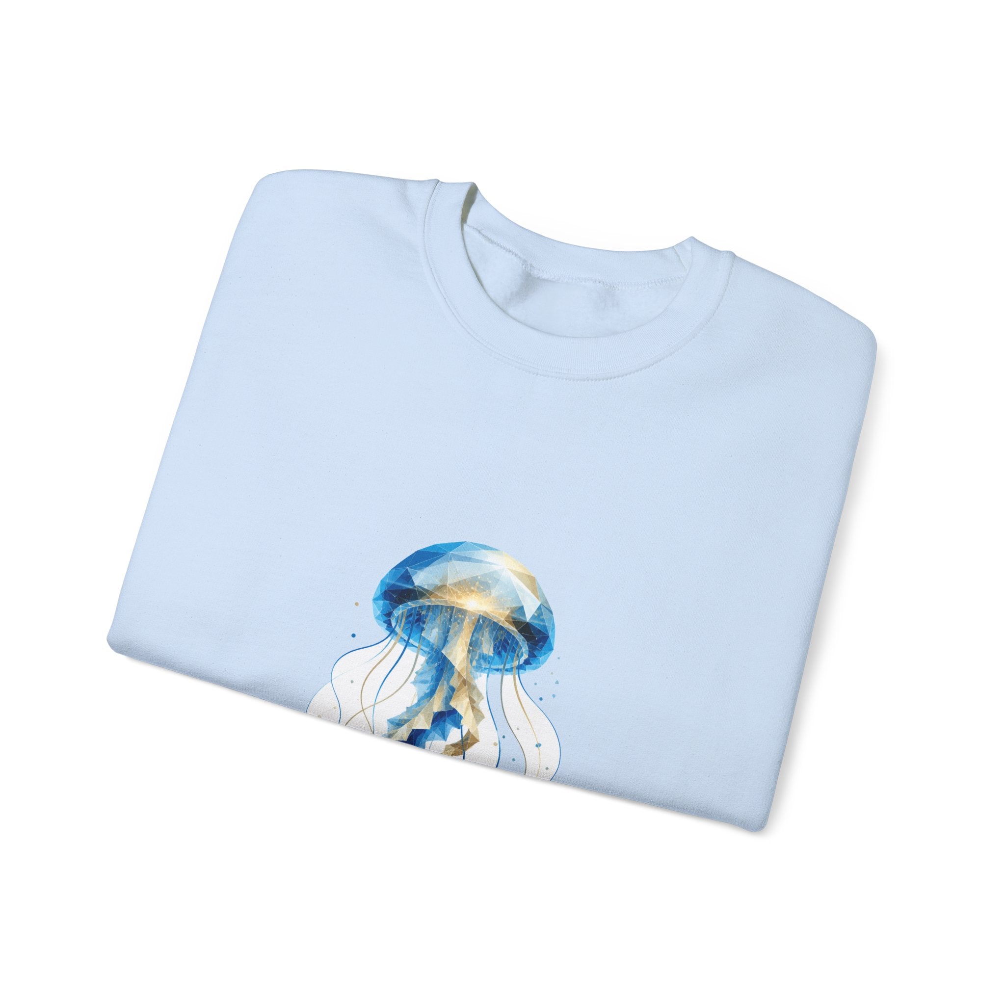 Matching Couple Sweatshirt - Octopus & Jellyfish Matching Couple Premium Fleece Sweatshirt Geometric Art His Hers Love Gift - Design B