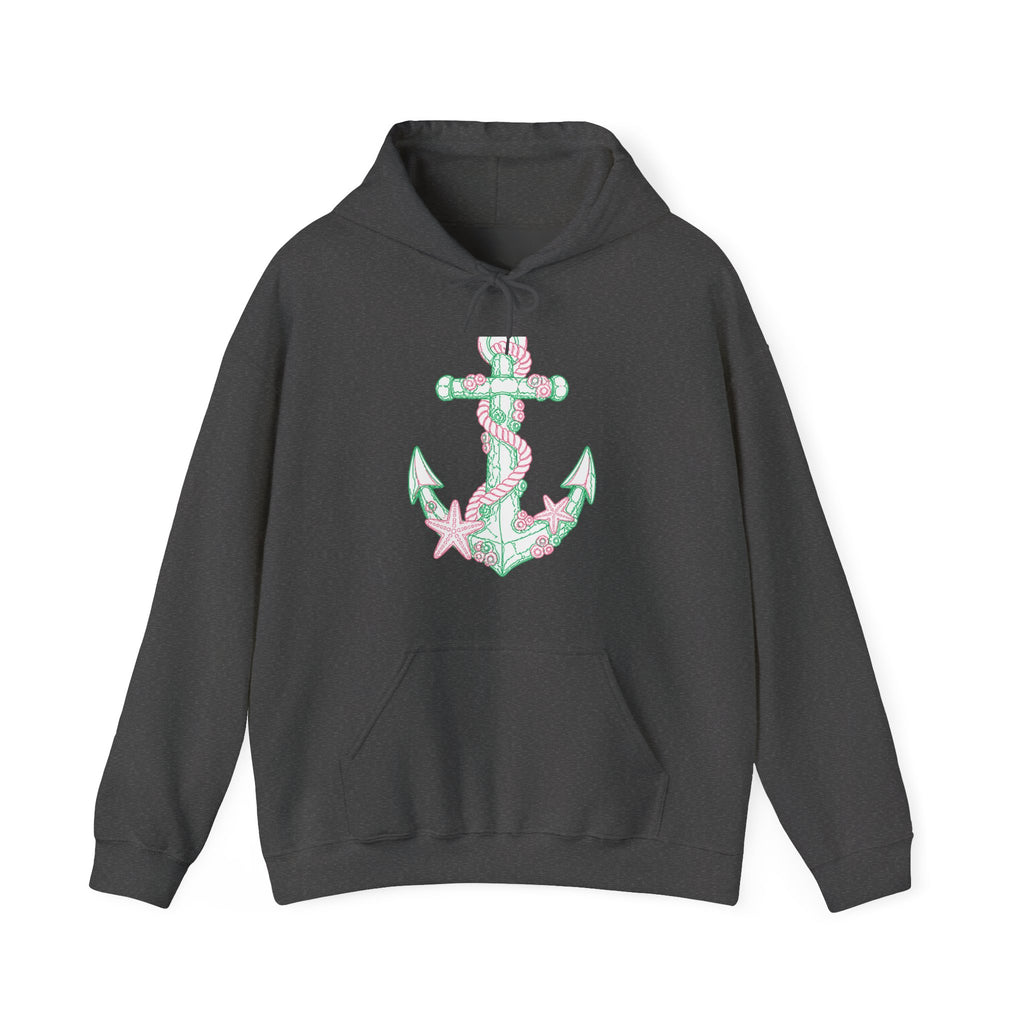 Matching Couple Sweatshirt - Anchor & Sail Matching Couple Hooded Sweatshirt Minimalist Art His Hers Valentine Gift - Design A