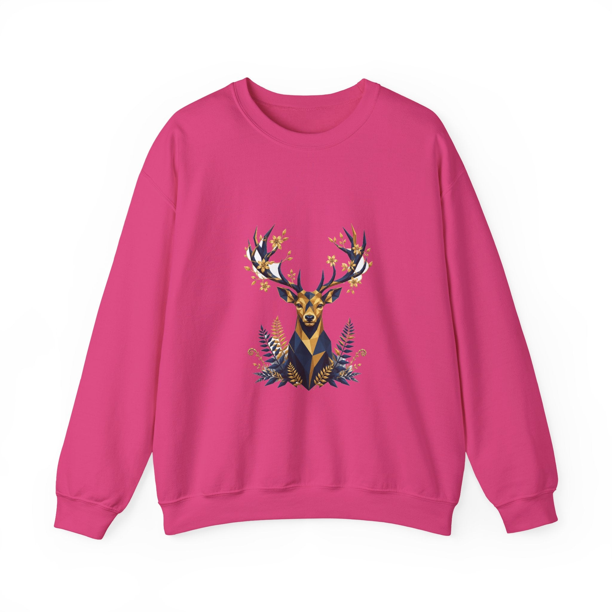 Matching Couple Sweatshirt - Bear & Deer Matching Couple Comfort Colors Crew Geometric Art His Hers Love Gift - Design B