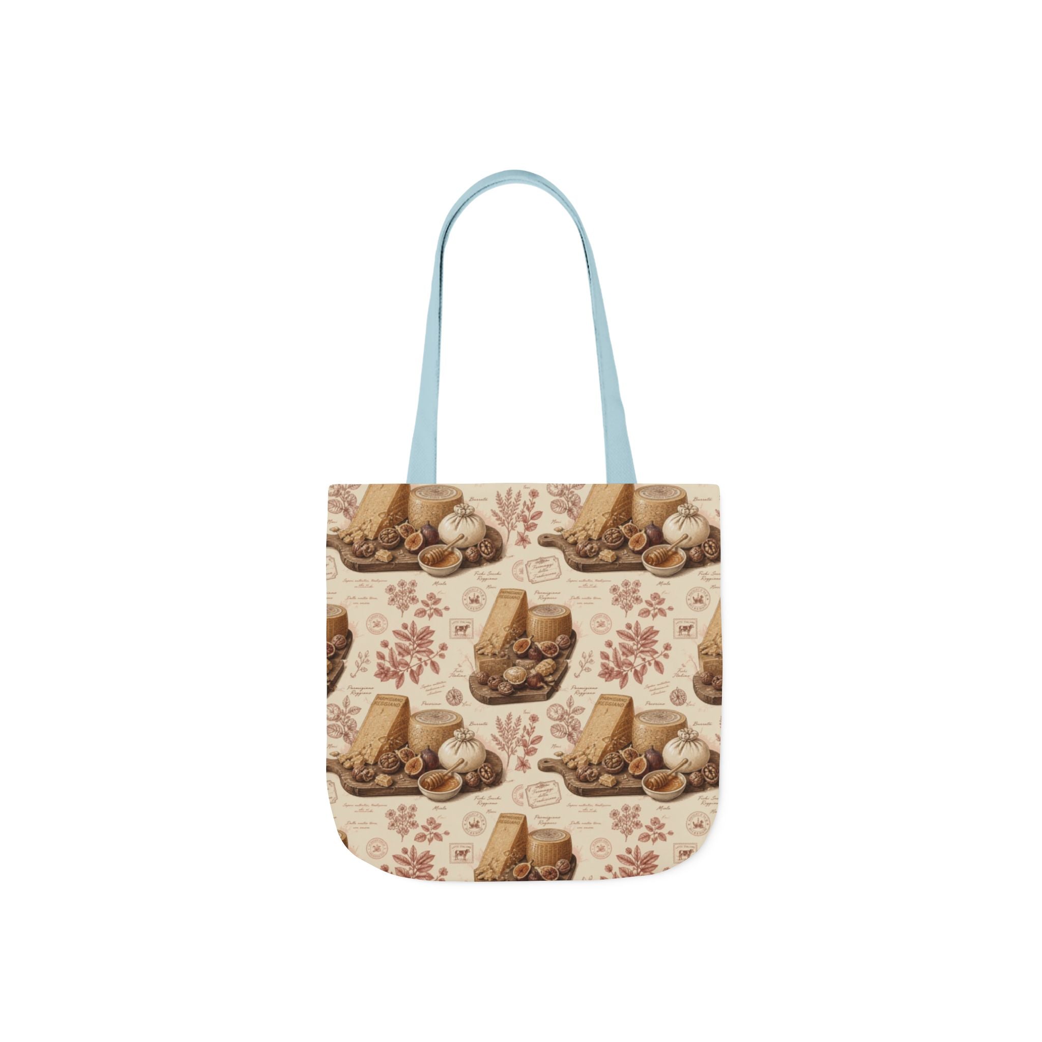 Italian Cheese Board Canvas Tote Bag Mediterranean Kitchen Botanical Design Italian Cottagecore Gift